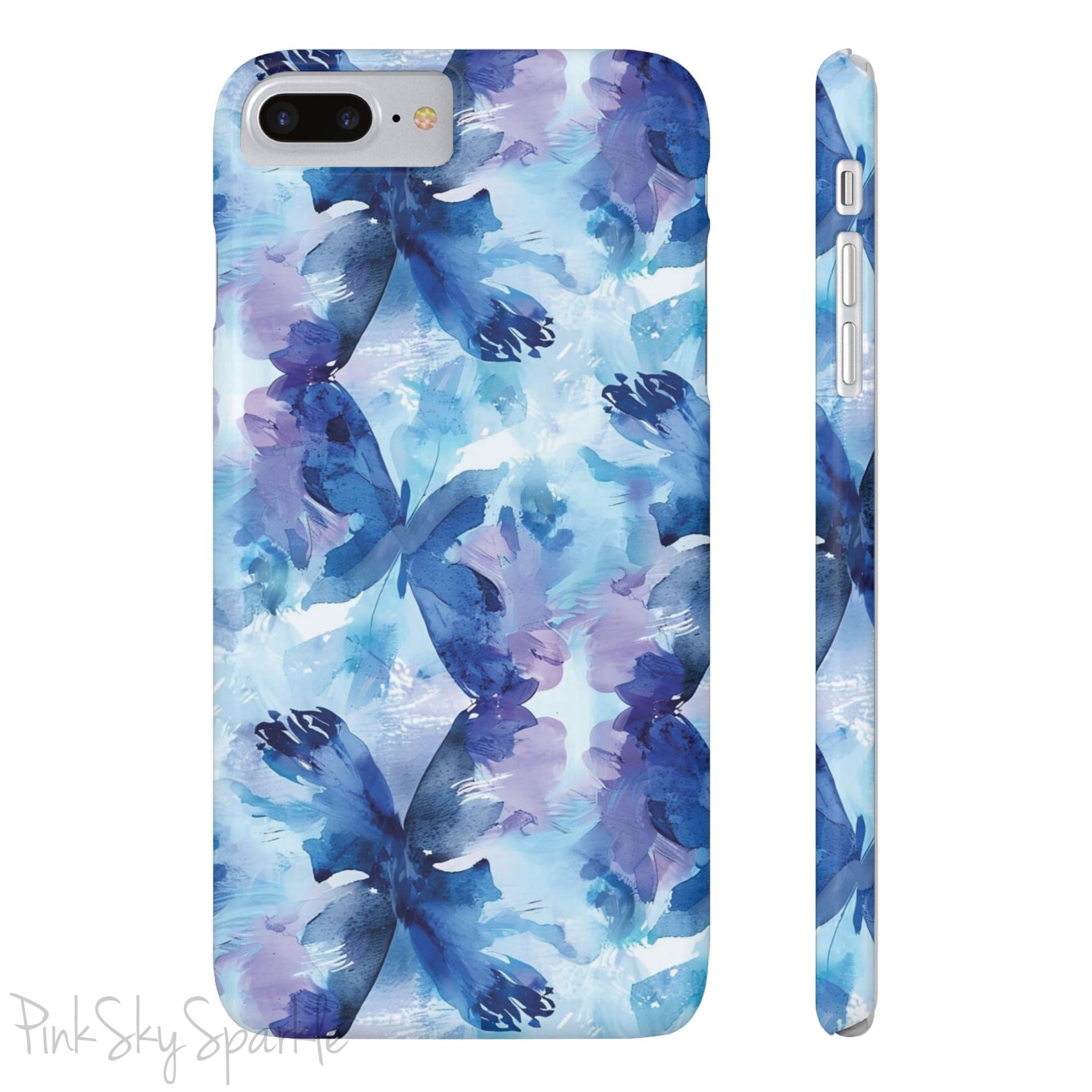 Butterfly Elegance Slim iPhone Case. Enhance your phone's style with the Butterfly Dreams Slim iPhone Case! This case features a sleek, slim design and a beautiful watercolour butterfly pattern.