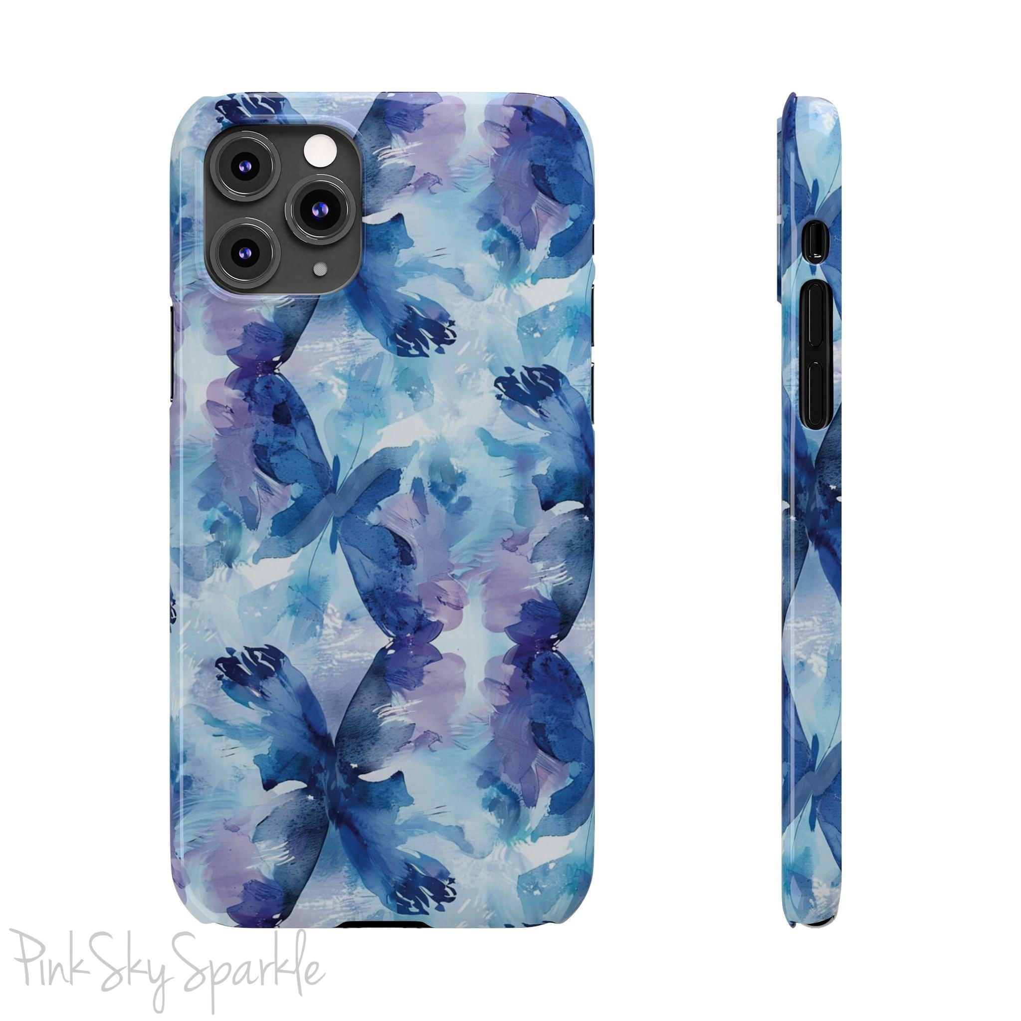 Butterfly Elegance Slim iPhone Case. Enhance your phone's style with the Butterfly Dreams Slim iPhone Case! This case features a sleek, slim design and a beautiful watercolour butterfly pattern.