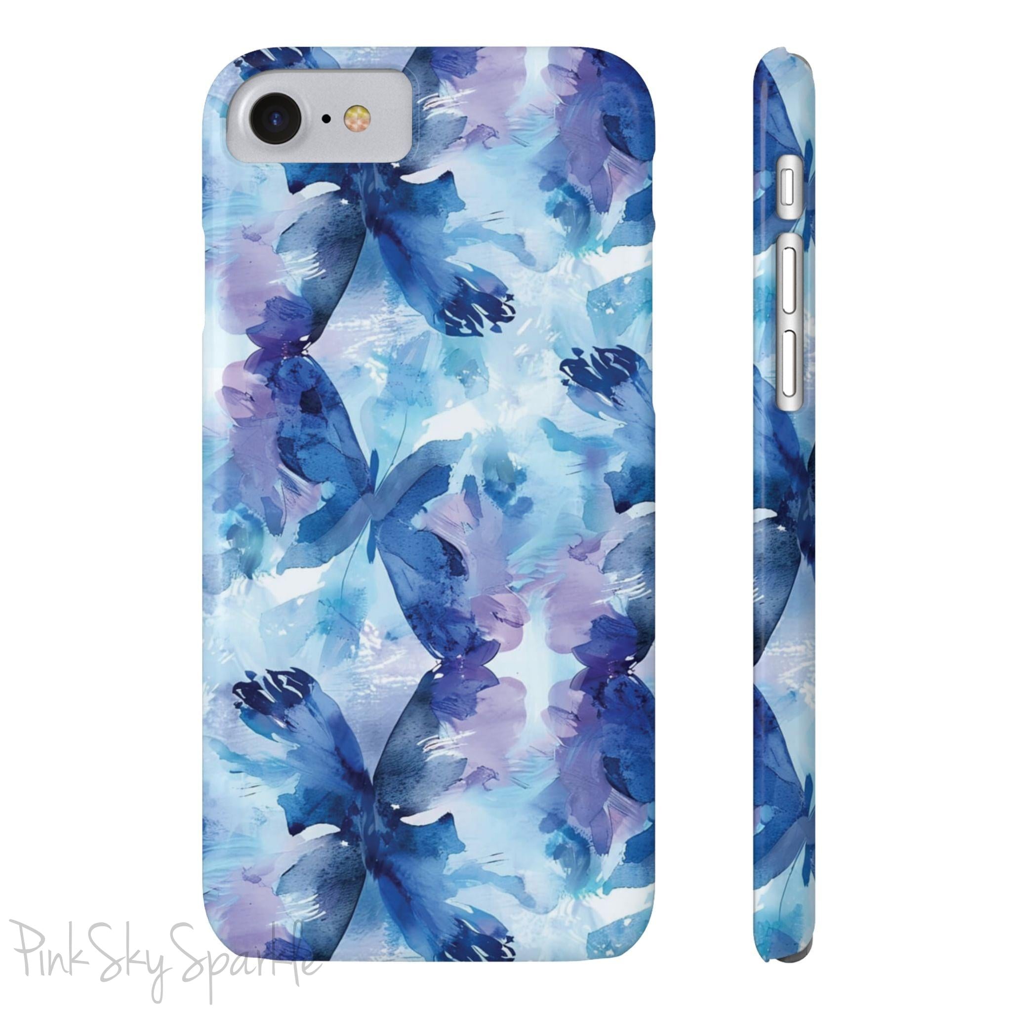 Butterfly Elegance Slim iPhone Case. Enhance your phone's style with the Butterfly Dreams Slim iPhone Case! This case features a sleek, slim design and a beautiful watercolour butterfly pattern.