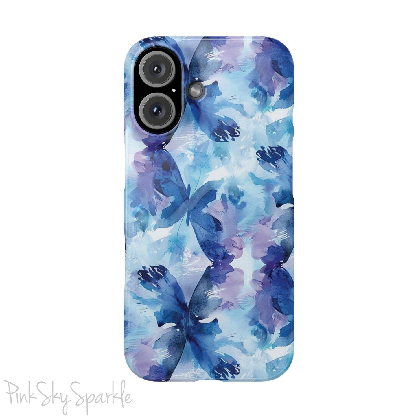 Butterfly Elegance Slim iPhone Case. Enhance your phone's style with the Butterfly Dreams Slim iPhone Case! This case features a sleek, slim design and a beautiful watercolour butterfly pattern.