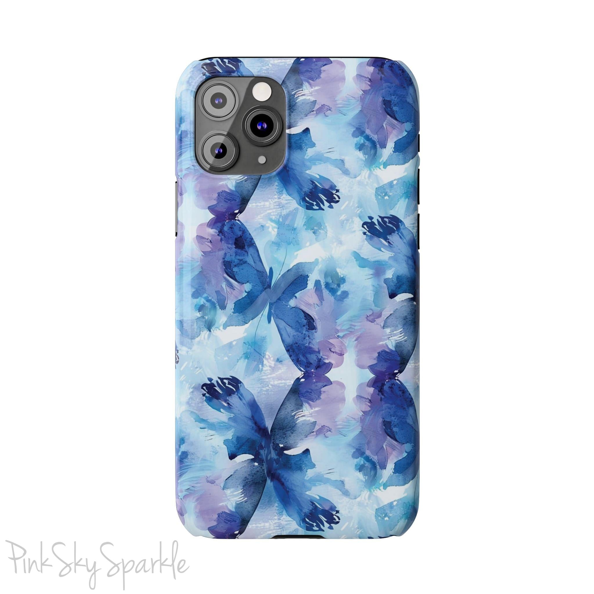 Butterfly Elegance Slim iPhone Case. Enhance your phone's style with the Butterfly Dreams Slim iPhone Case! This case features a sleek, slim design and a beautiful watercolour butterfly pattern.