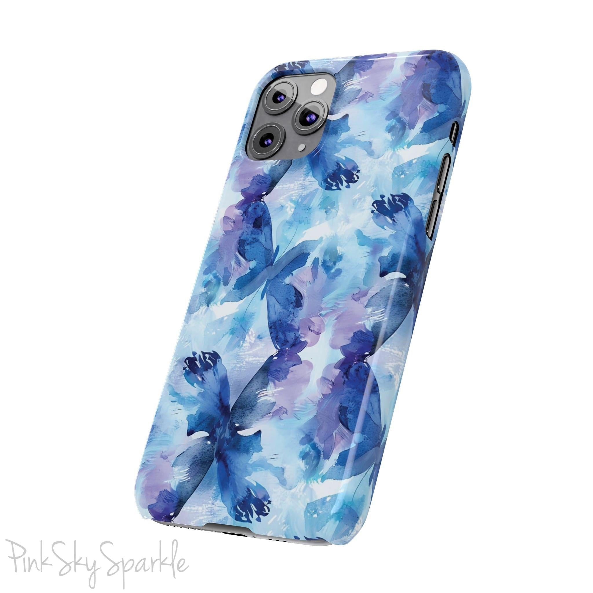 Butterfly Elegance Slim iPhone Case. Enhance your phone's style with the Butterfly Dreams Slim iPhone Case! This case features a sleek, slim design and a beautiful watercolour butterfly pattern.