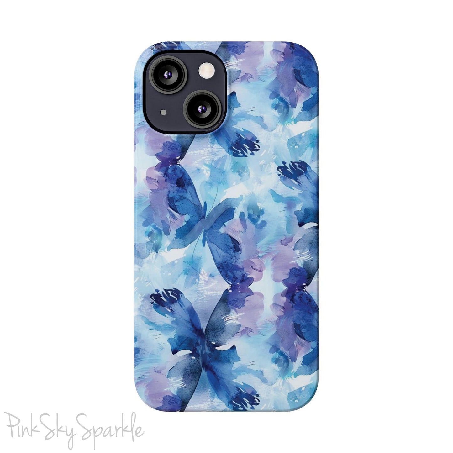 Butterfly Elegance Slim iPhone Case. Enhance your phone's style with the Butterfly Dreams Slim iPhone Case! This case features a sleek, slim design and a beautiful watercolour butterfly pattern.