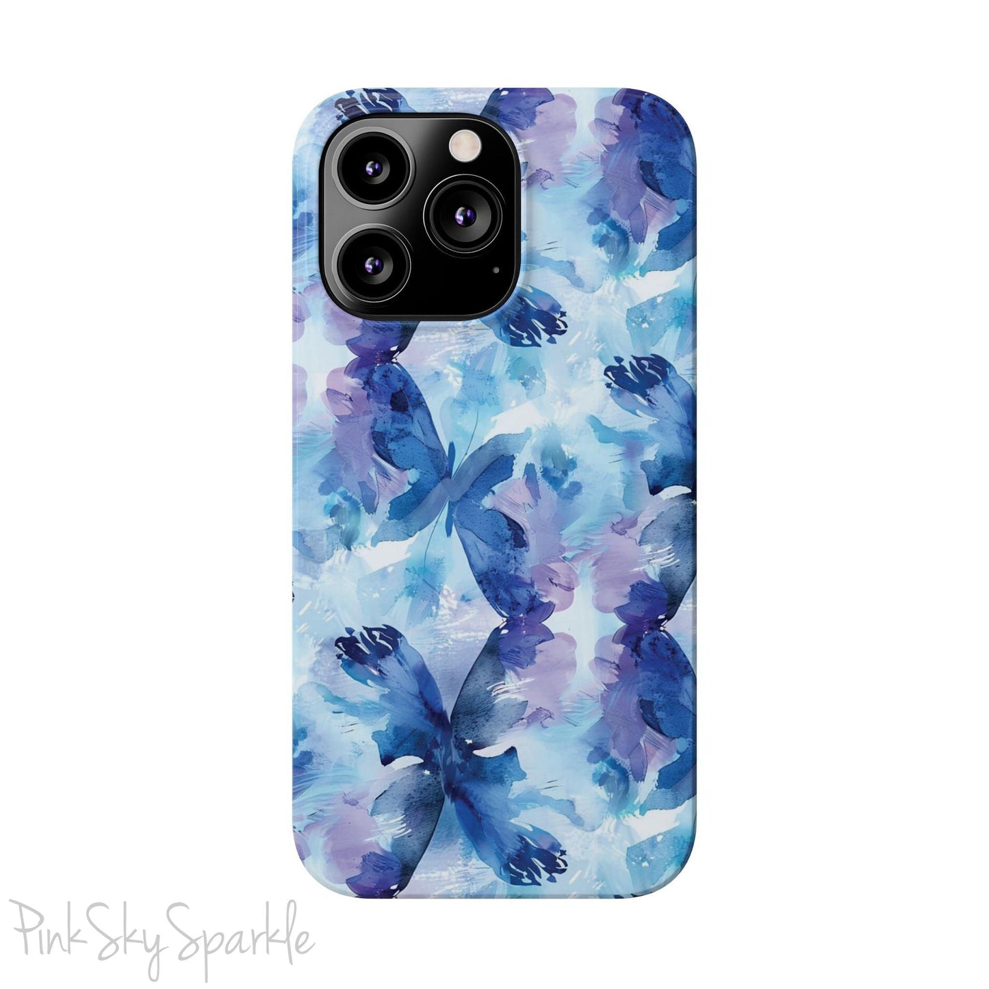 Butterfly Elegance Slim iPhone Case. Enhance your phone's style with the Butterfly Dreams Slim iPhone Case! This case features a sleek, slim design and a beautiful watercolour butterfly pattern.