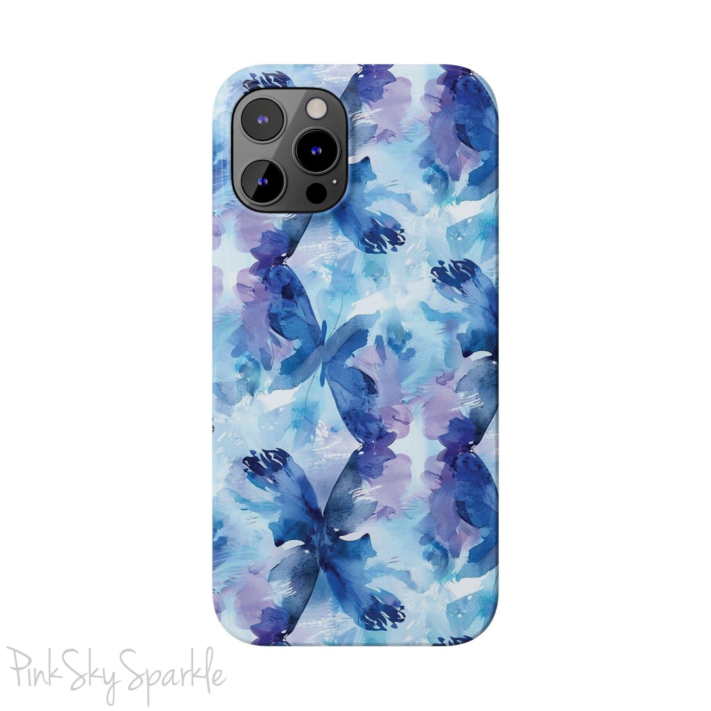 Butterfly Elegance Slim iPhone Case. Enhance your phone's style with the Butterfly Dreams Slim iPhone Case! This case features a sleek, slim design and a beautiful watercolour butterfly pattern.