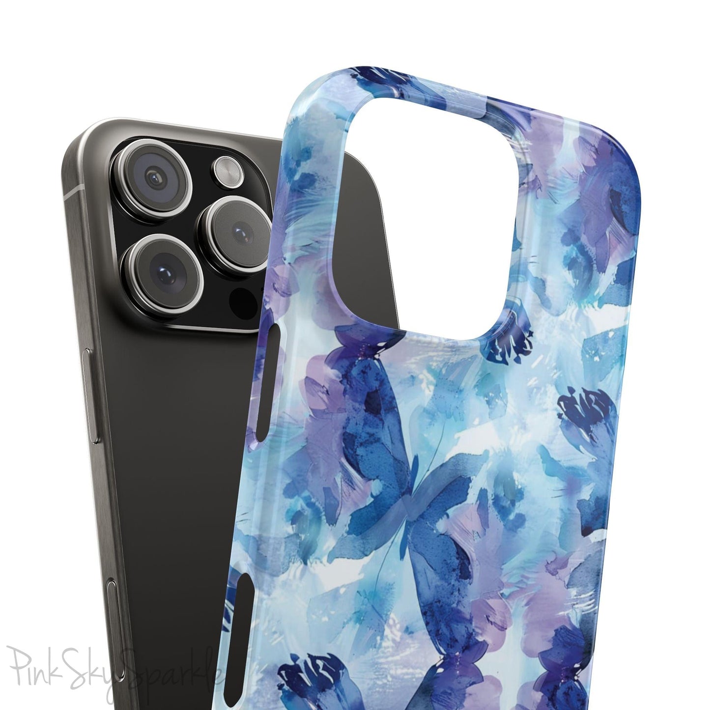 Butterfly Elegance Slim iPhone Case. Enhance your phone's style with the Butterfly Dreams Slim iPhone Case! This case features a sleek, slim design and a beautiful watercolour butterfly pattern.