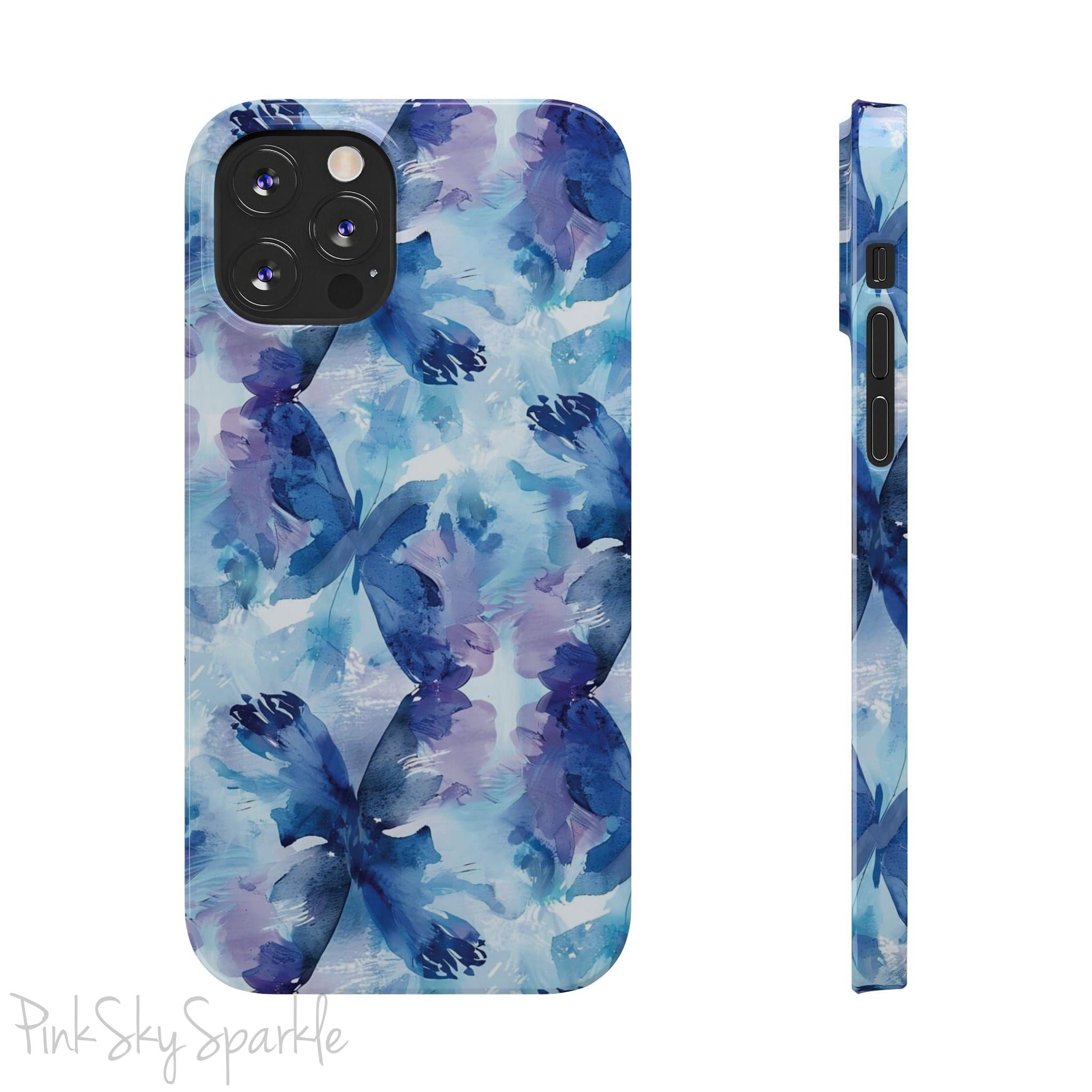 Butterfly Elegance Slim iPhone Case. Enhance your phone's style with the Butterfly Dreams Slim iPhone Case! This case features a sleek, slim design and a beautiful watercolour butterfly pattern.