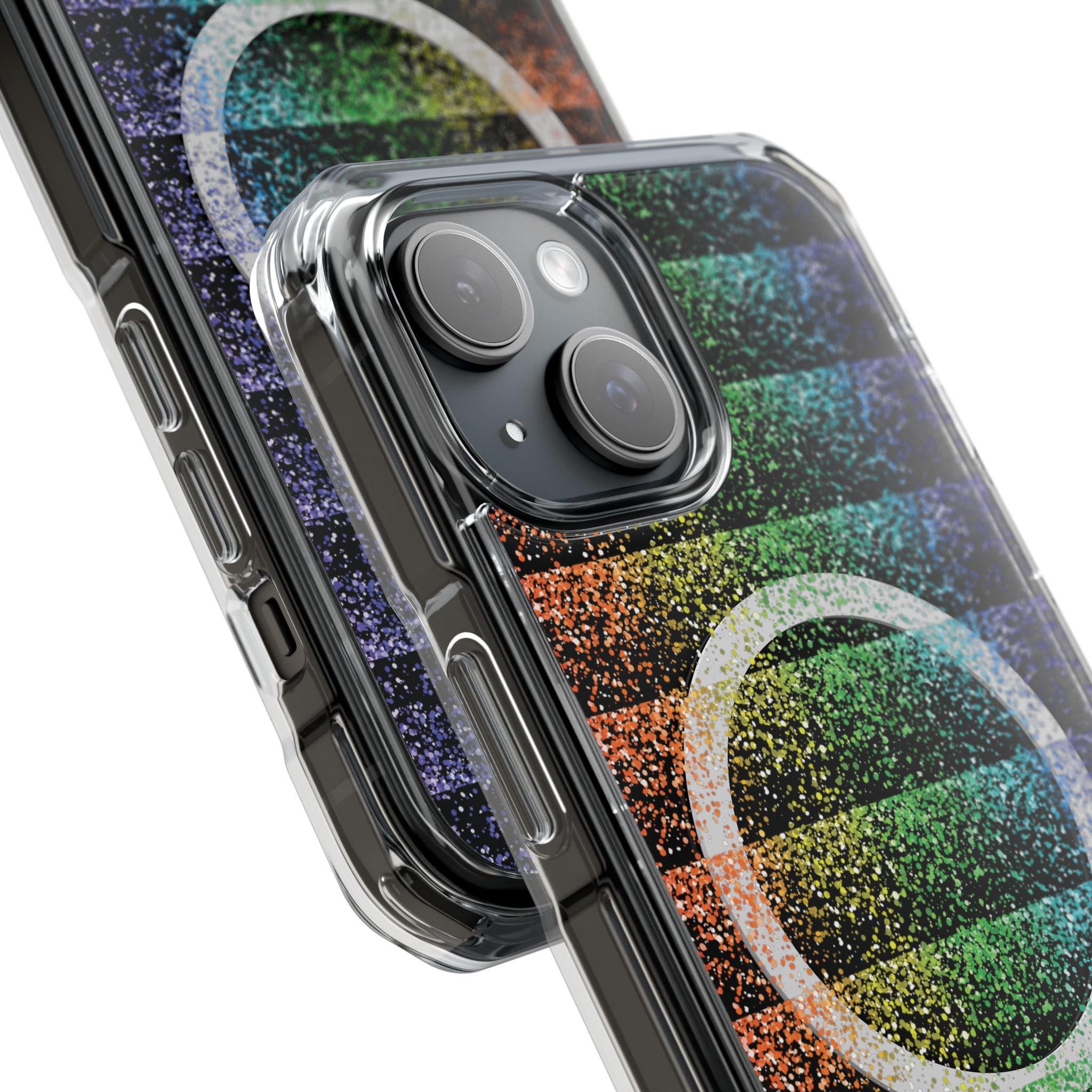 Bright, bold, and full of energy—our Confetti Glow Magnetic Clear Impact iPhone Case features a vibrant rainbow confetti design that pops against your phone. Designed for both style and protection, this case adds a fun, colorful touch while keeping your device safe.