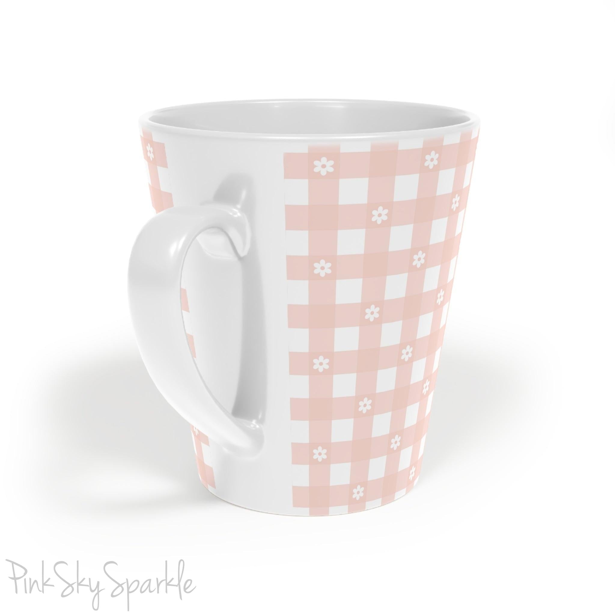Daisy Plaid Latte Mug