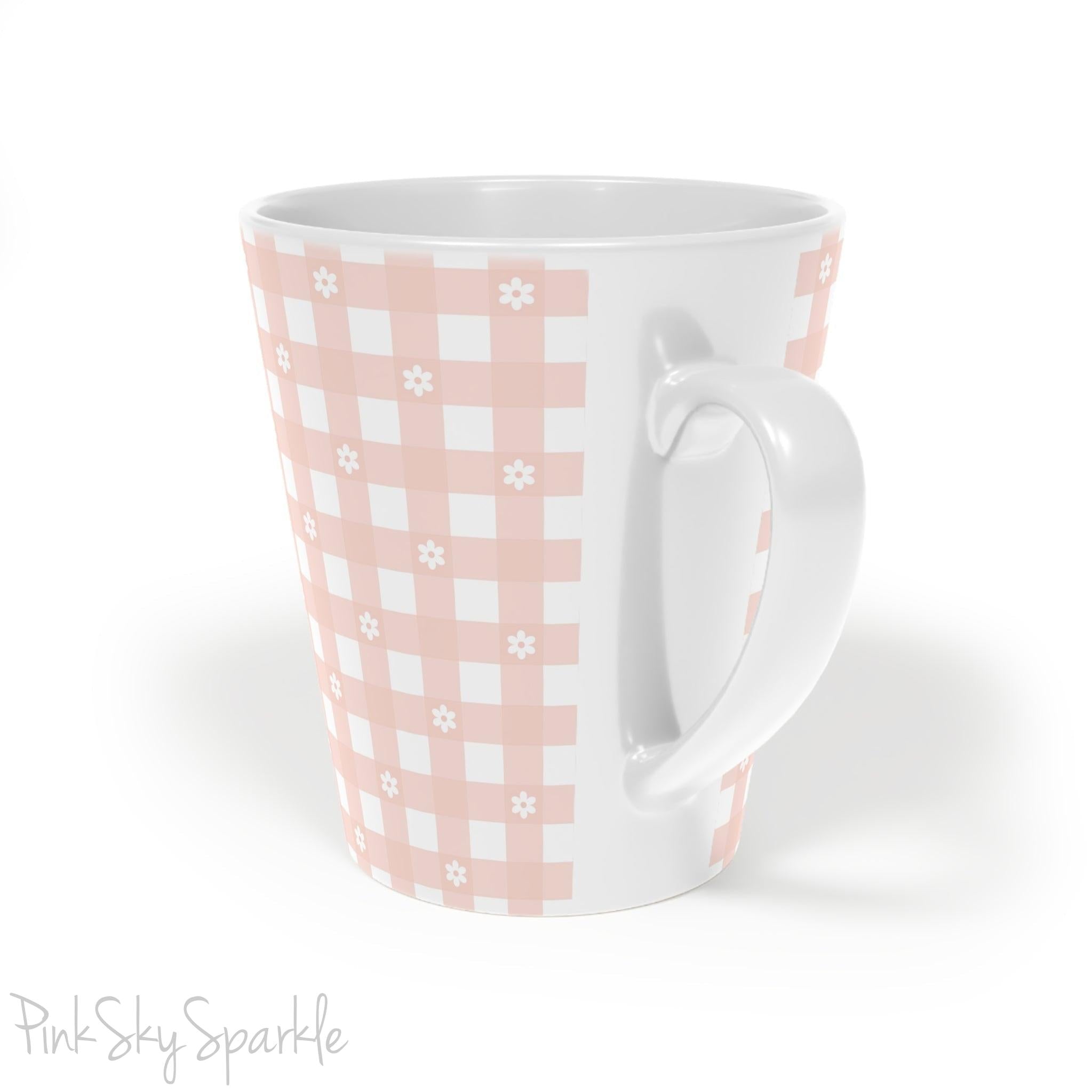 Daisy Plaid Latte Mug