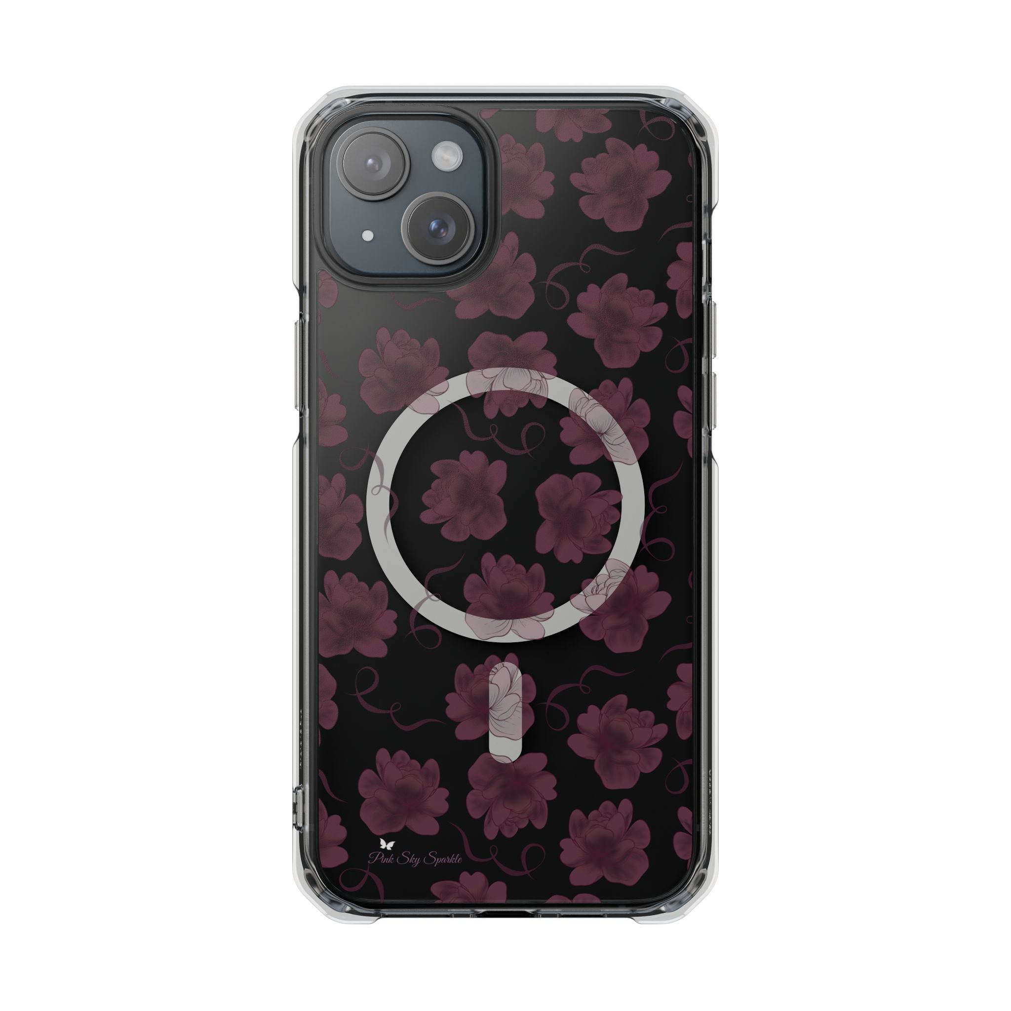 Deep Floral Magnetic Clear Impact iPhone Case