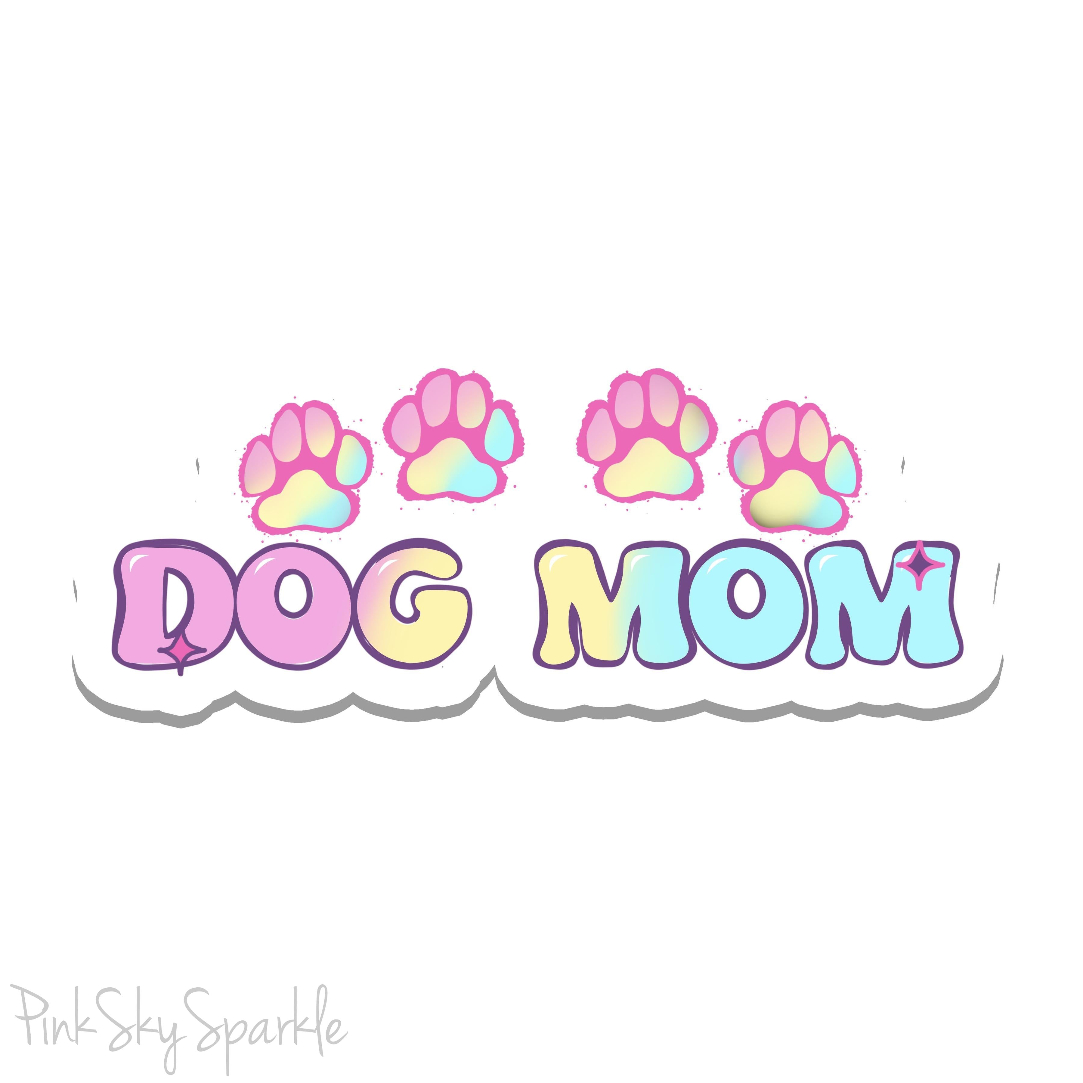 Dog Mom Waterproof Sticker for laptops, water bottles, journals and more.