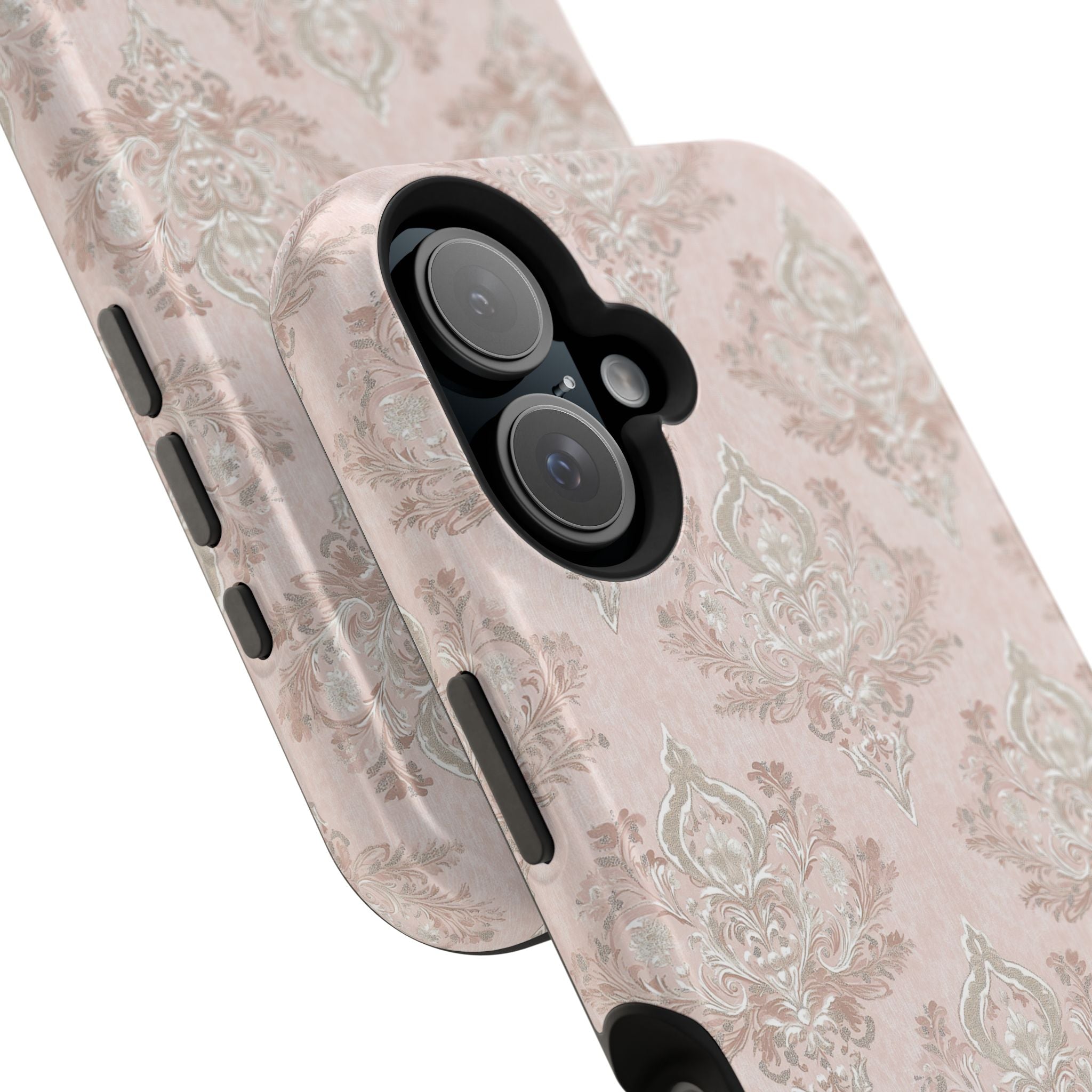 Francesca Magnetic iPhone Case in pale pink wallpaper-inspired floral design, MagSafe compatible