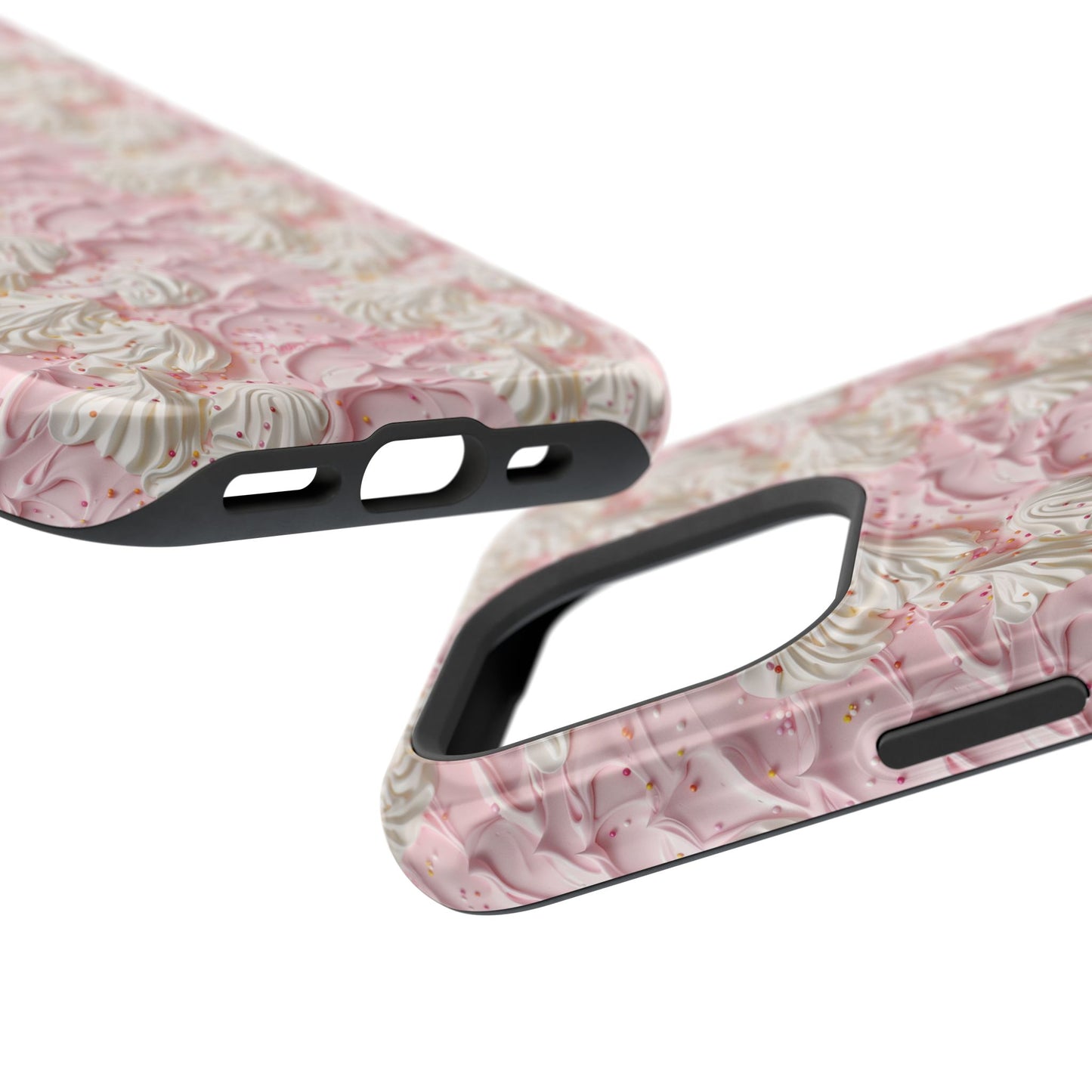Frosted Magnetic iPhone Case – Pink Whipped Frosting Design with Sprinkles