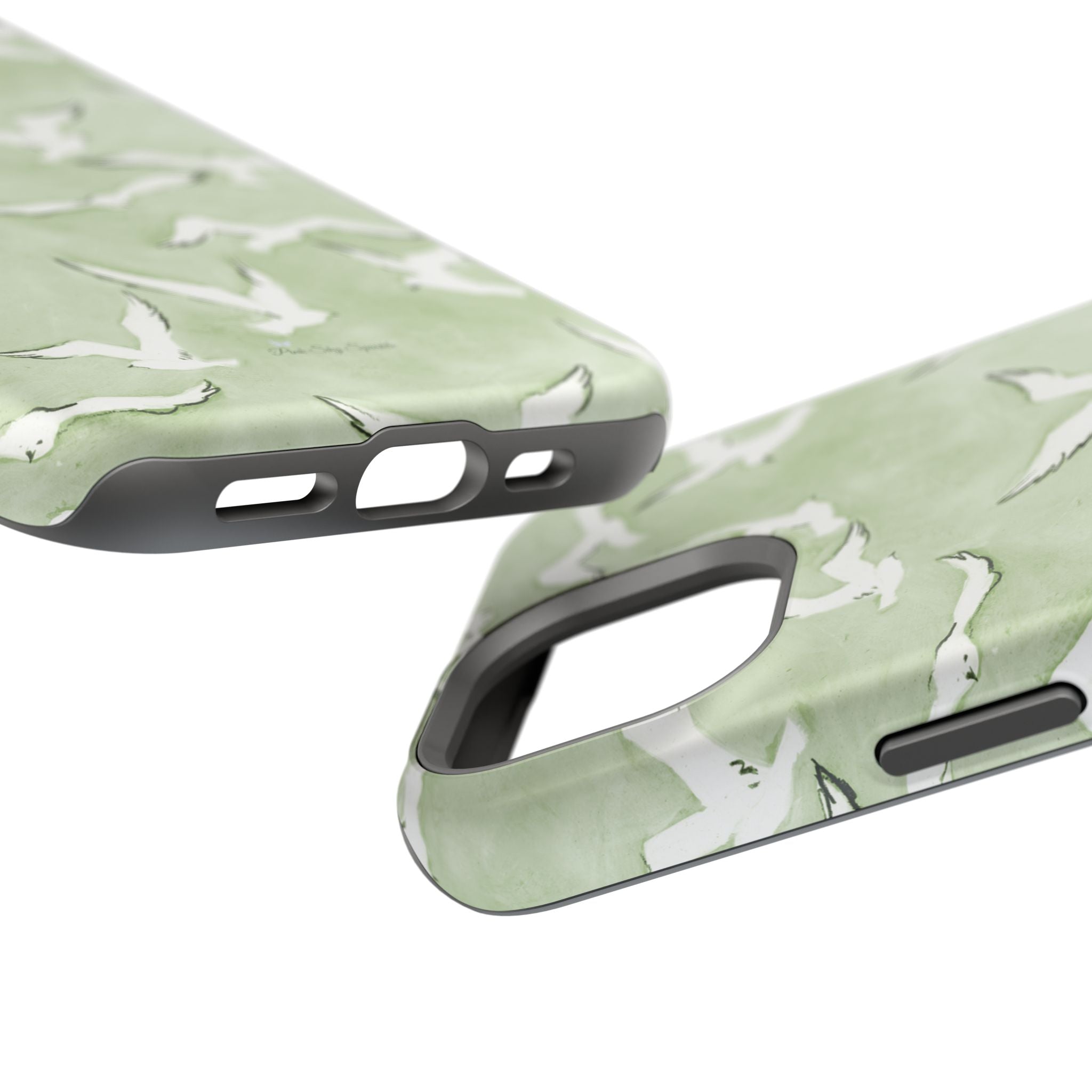 Green Seagull Print Magnetic iPhone Case