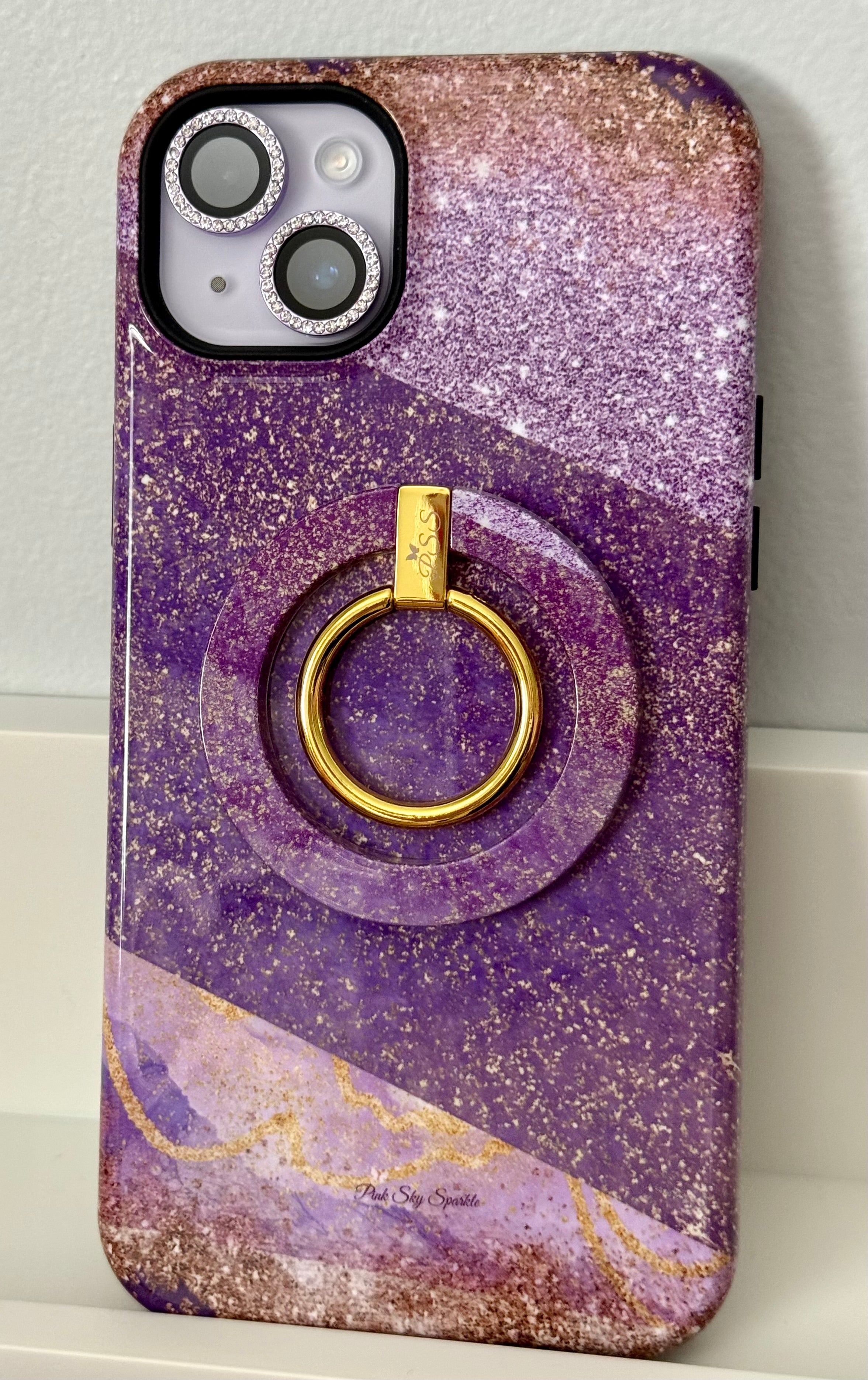 Amethyst Sparkle MagSafe Phone Ring Grip