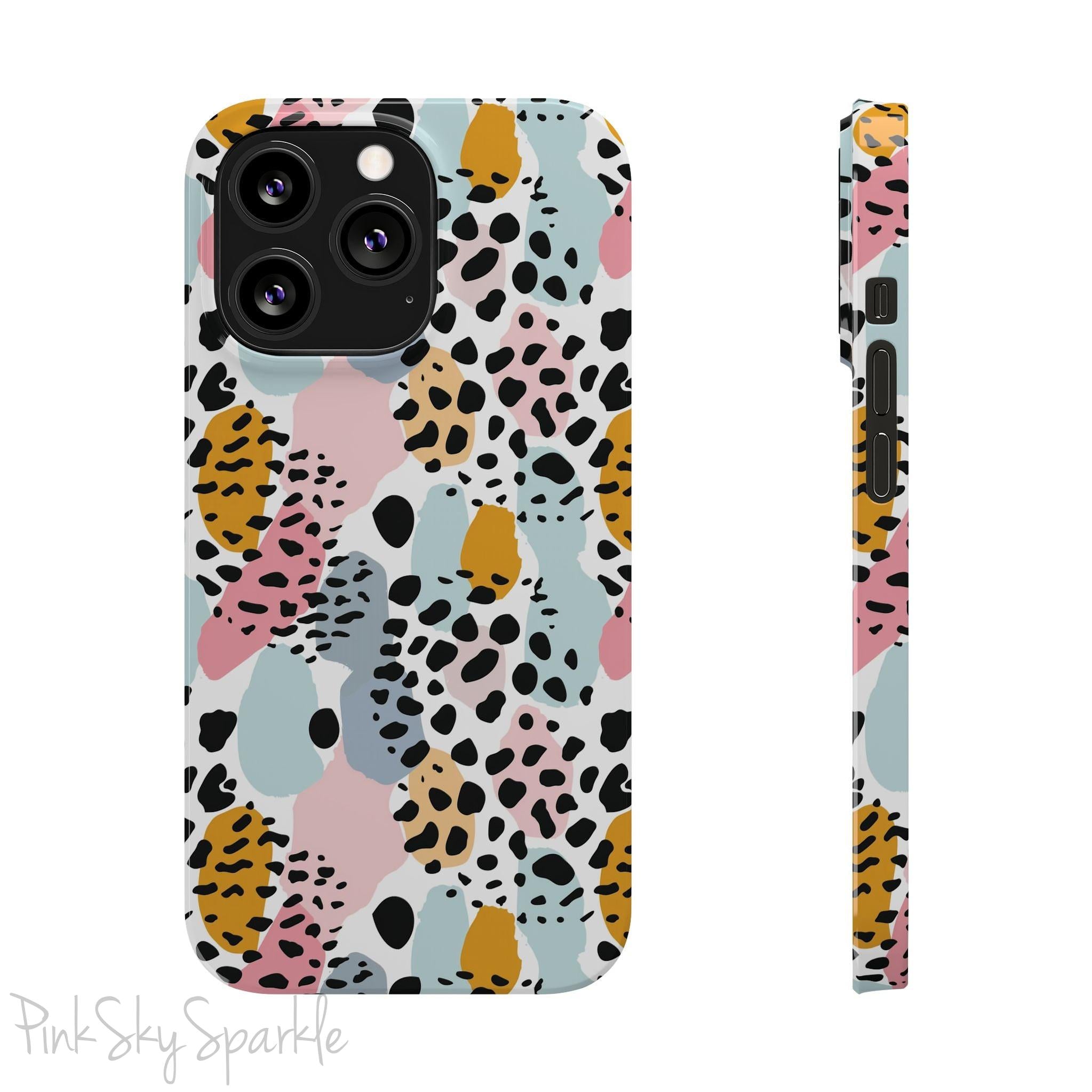 Pastel Leopard Print Slim iPhone Case