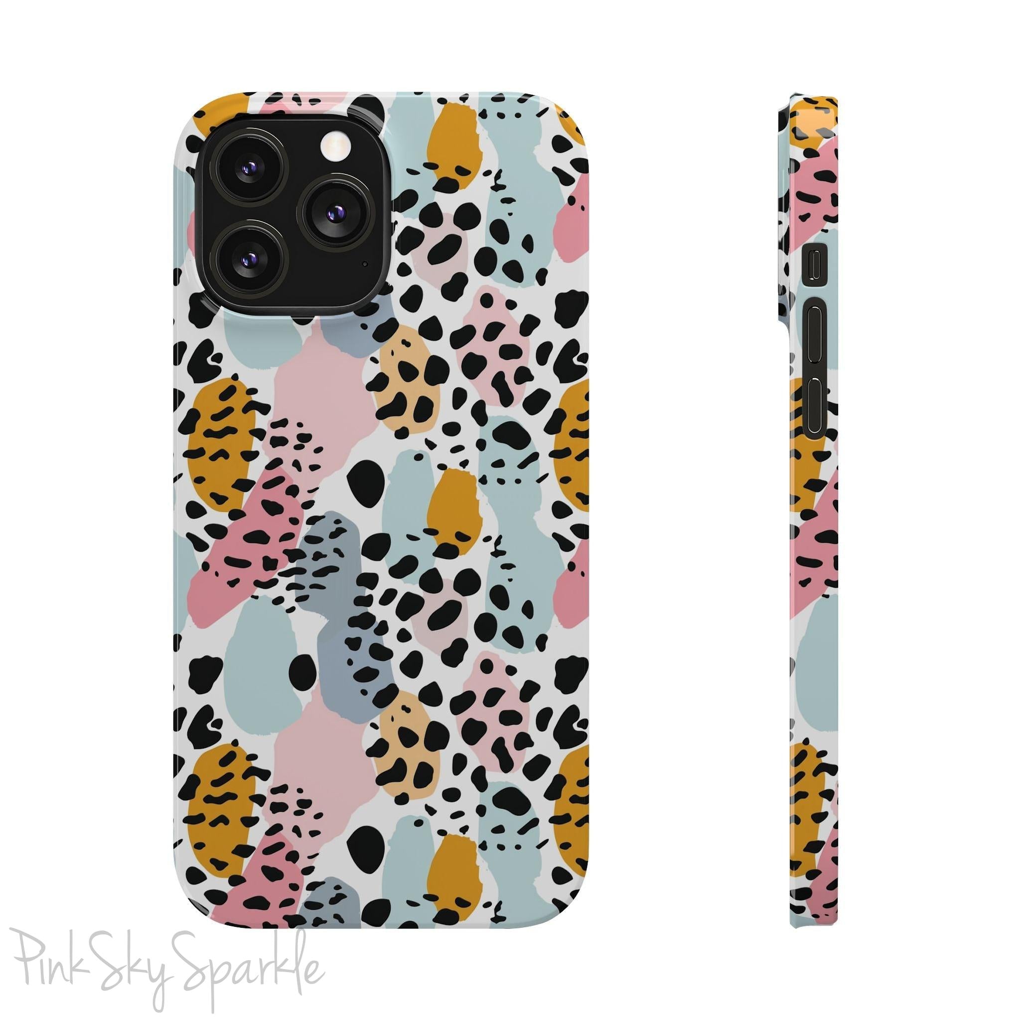 Pastel Leopard Print Slim iPhone Case