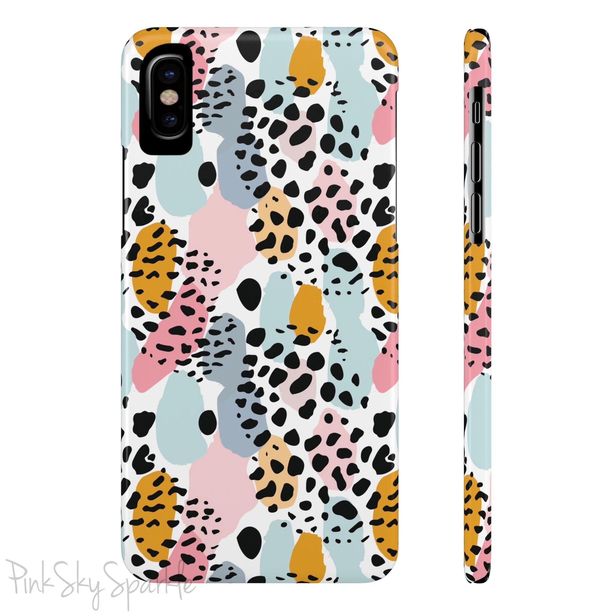 Pastel Leopard Print Slim iPhone Case