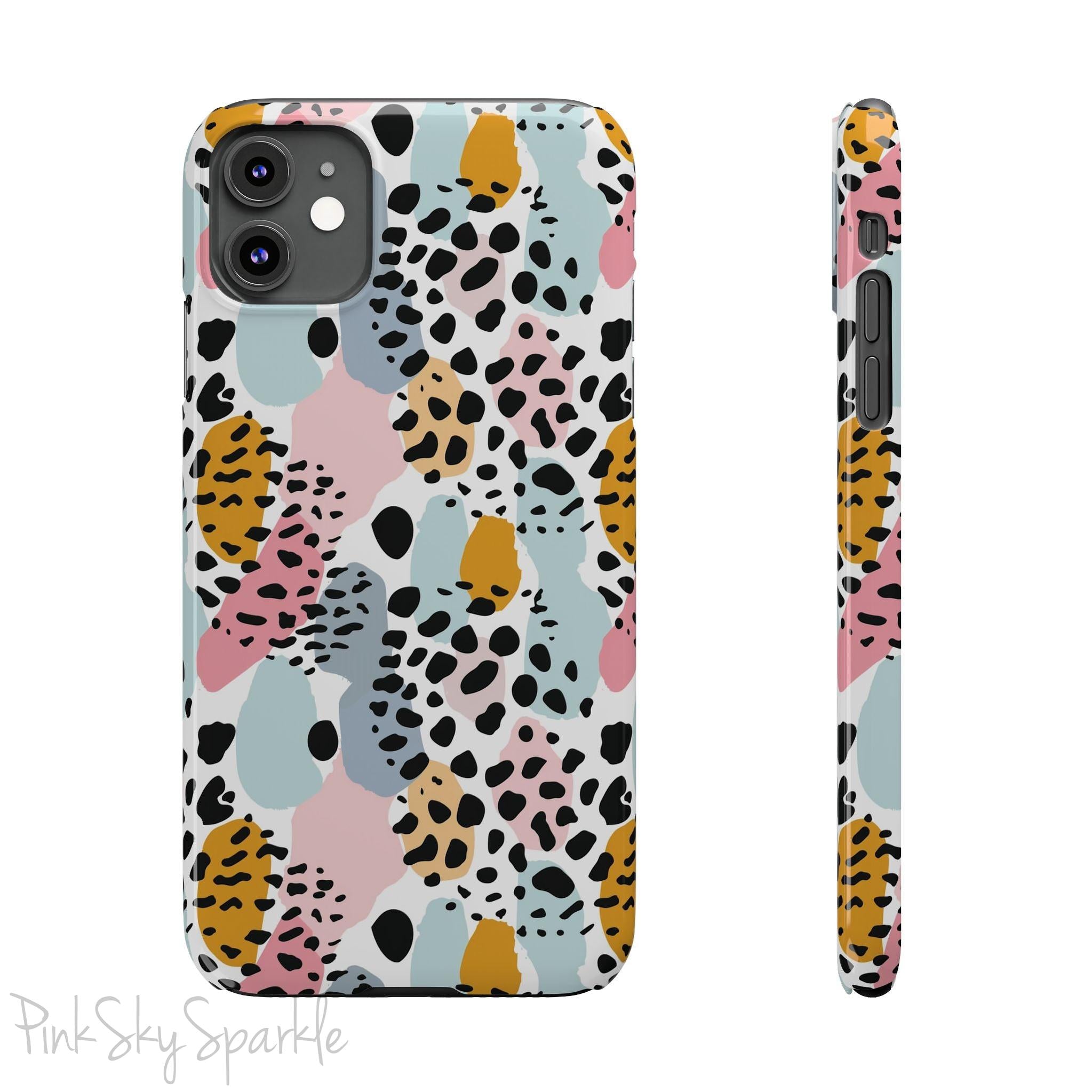 Pastel Leopard Print Slim iPhone Case