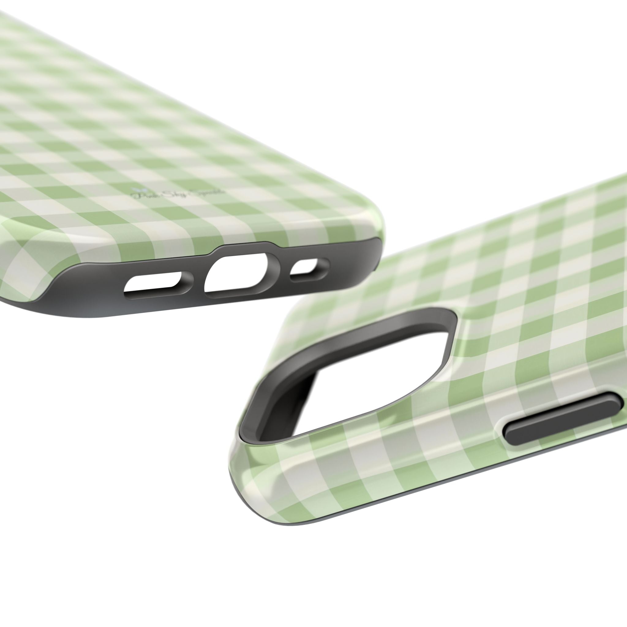 Pastel Picnic Green Gingham Magnetic iPhone Case