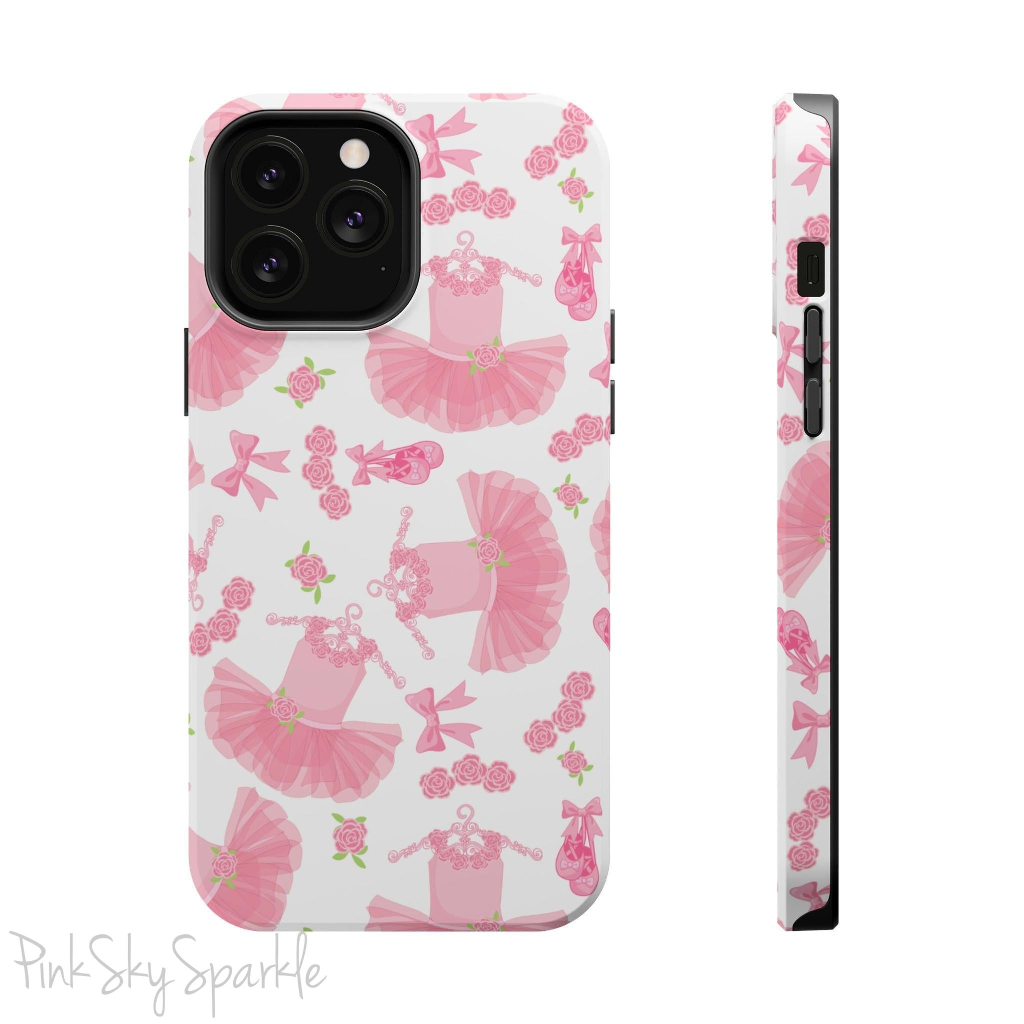 Grace and charm come together with the Petit Pirouette Magnetic iPhone Case. Featuring delicate pink tutus and elegant pink bows in, this case is perfect for dance lovers and those who adore coquette aesthetics. Stylish, durable, and compatible with iPhone models 13, 14, 15, and 16.