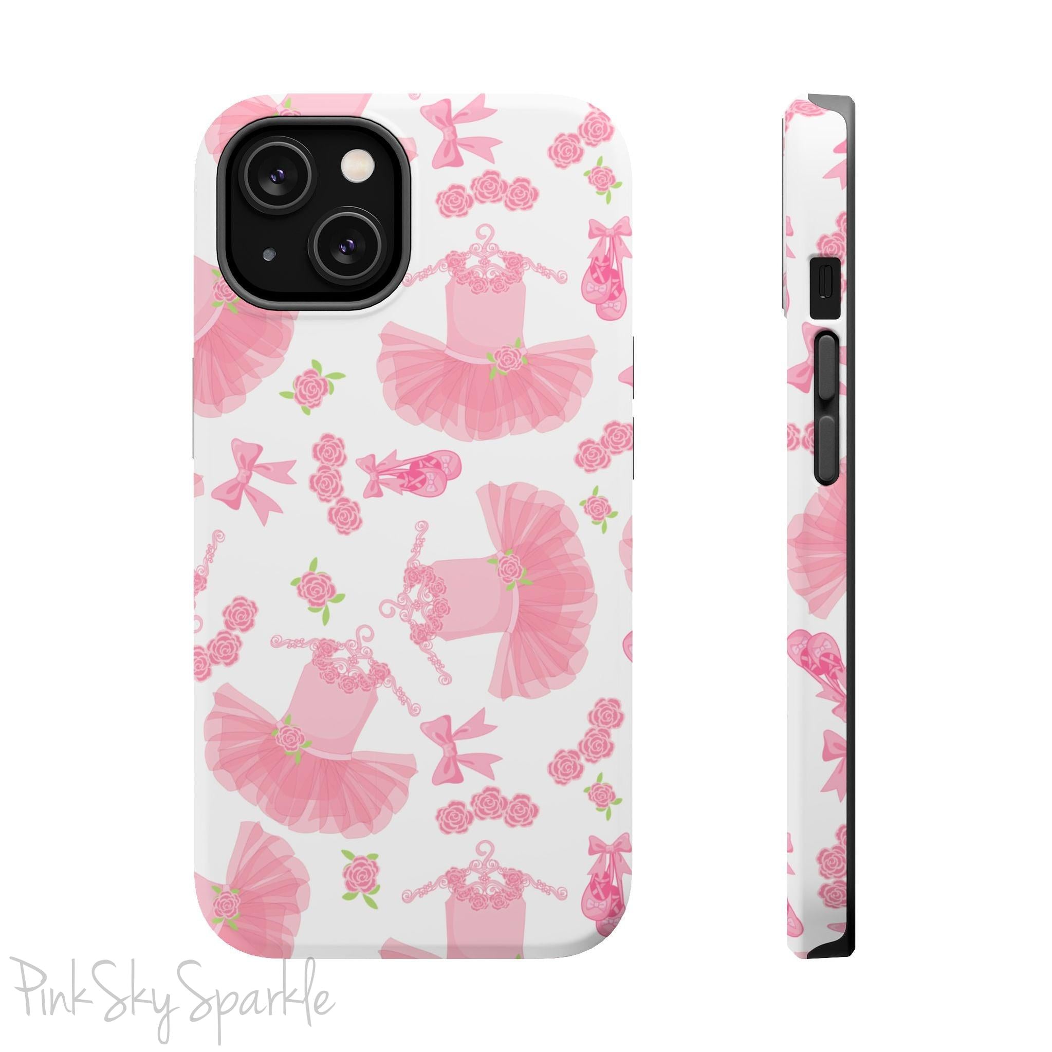 Grace and charm come together with the Petit Pirouette Magnetic iPhone Case. Featuring delicate pink tutus and elegant pink bows in, this case is perfect for dance lovers and those who adore coquette aesthetics. Stylish, durable, and compatible with iPhone models 13, 14, 15, and 16.