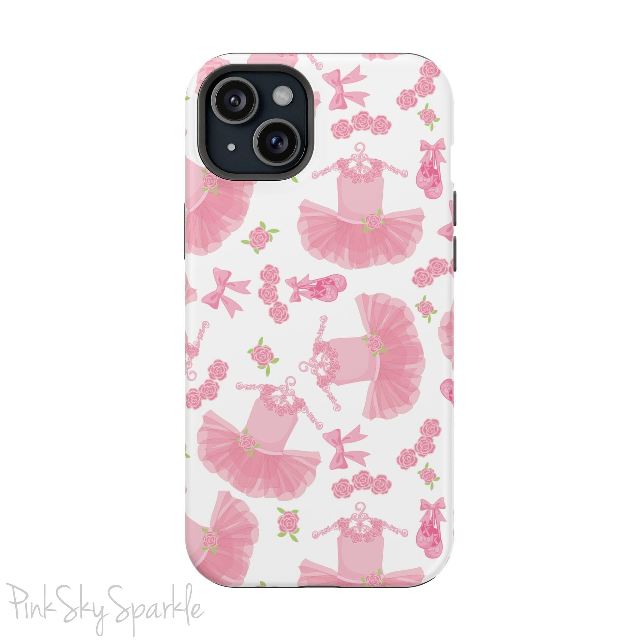 Grace and charm come together with the Petit Pirouette Magnetic iPhone Case. Featuring delicate pink tutus and elegant pink bows in, this case is perfect for dance lovers and those who adore coquette aesthetics. Stylish, durable, and compatible with iPhone models 13, 14, 15, and 16.