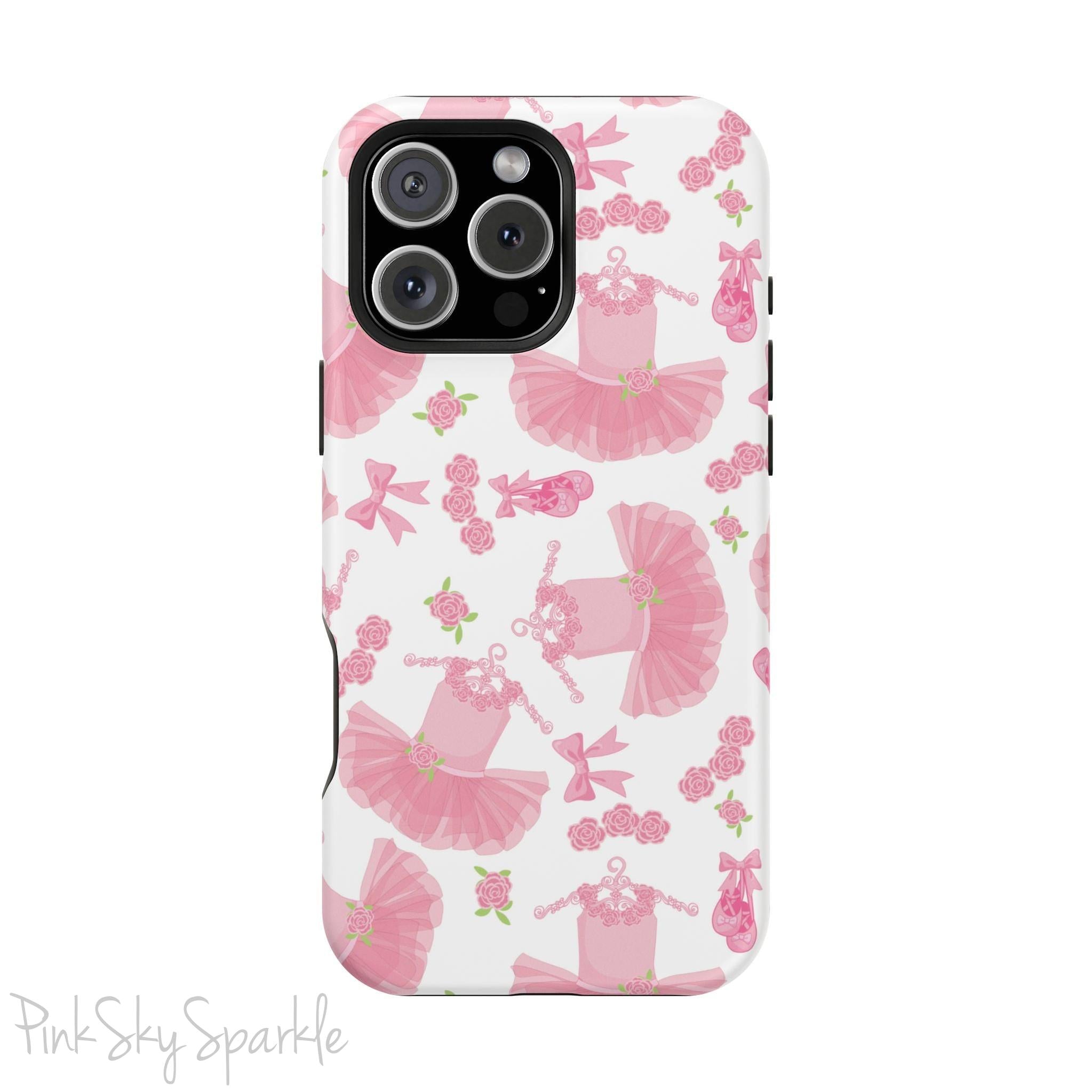 Grace and charm come together with the Petit Pirouette Magnetic iPhone Case. Featuring delicate pink tutus and elegant pink bows in, this case is perfect for dance lovers and those who adore coquette aesthetics. Stylish, durable, and compatible with iPhone models 13, 14, 15, and 16.