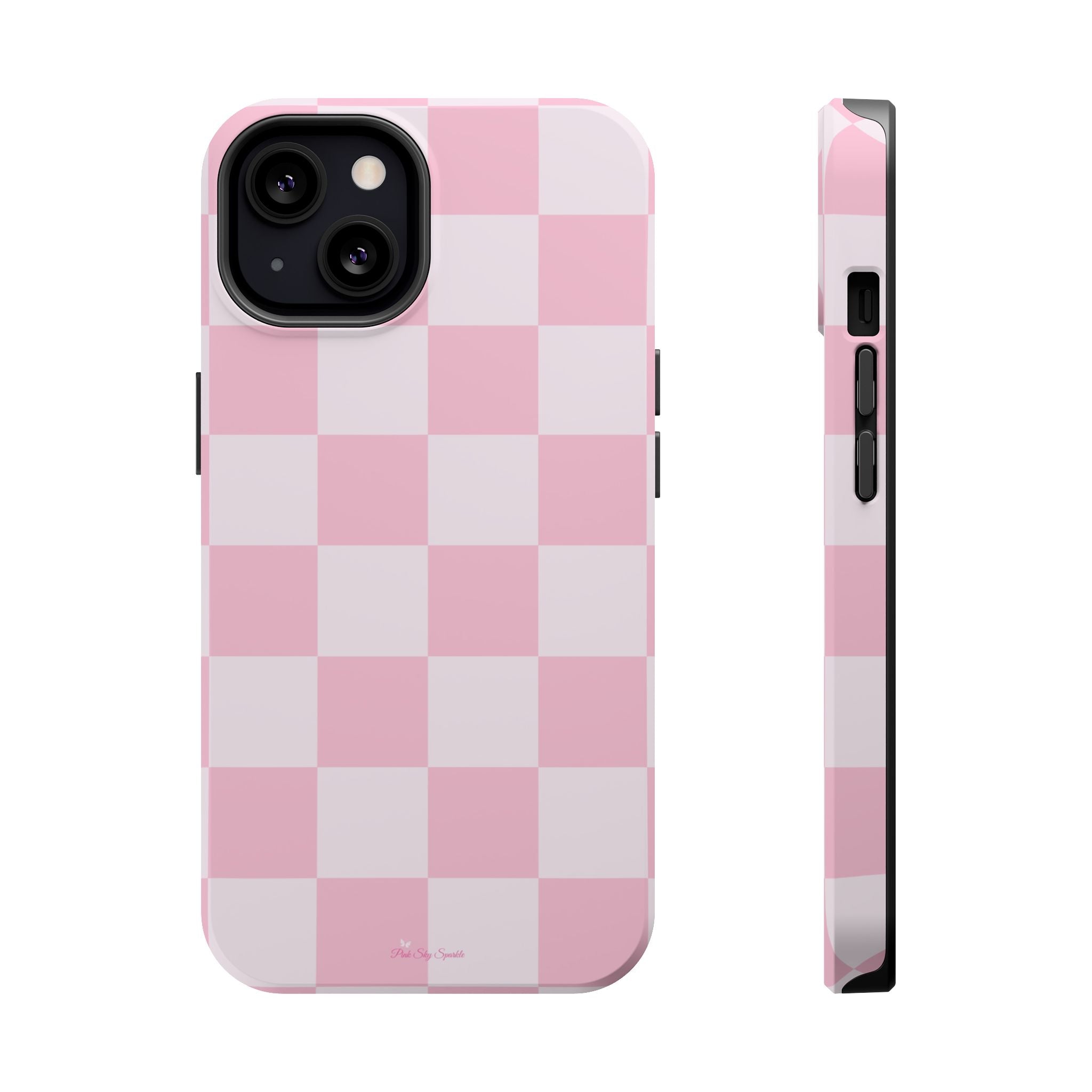 Pink Checkered Magnetic iPhone Case