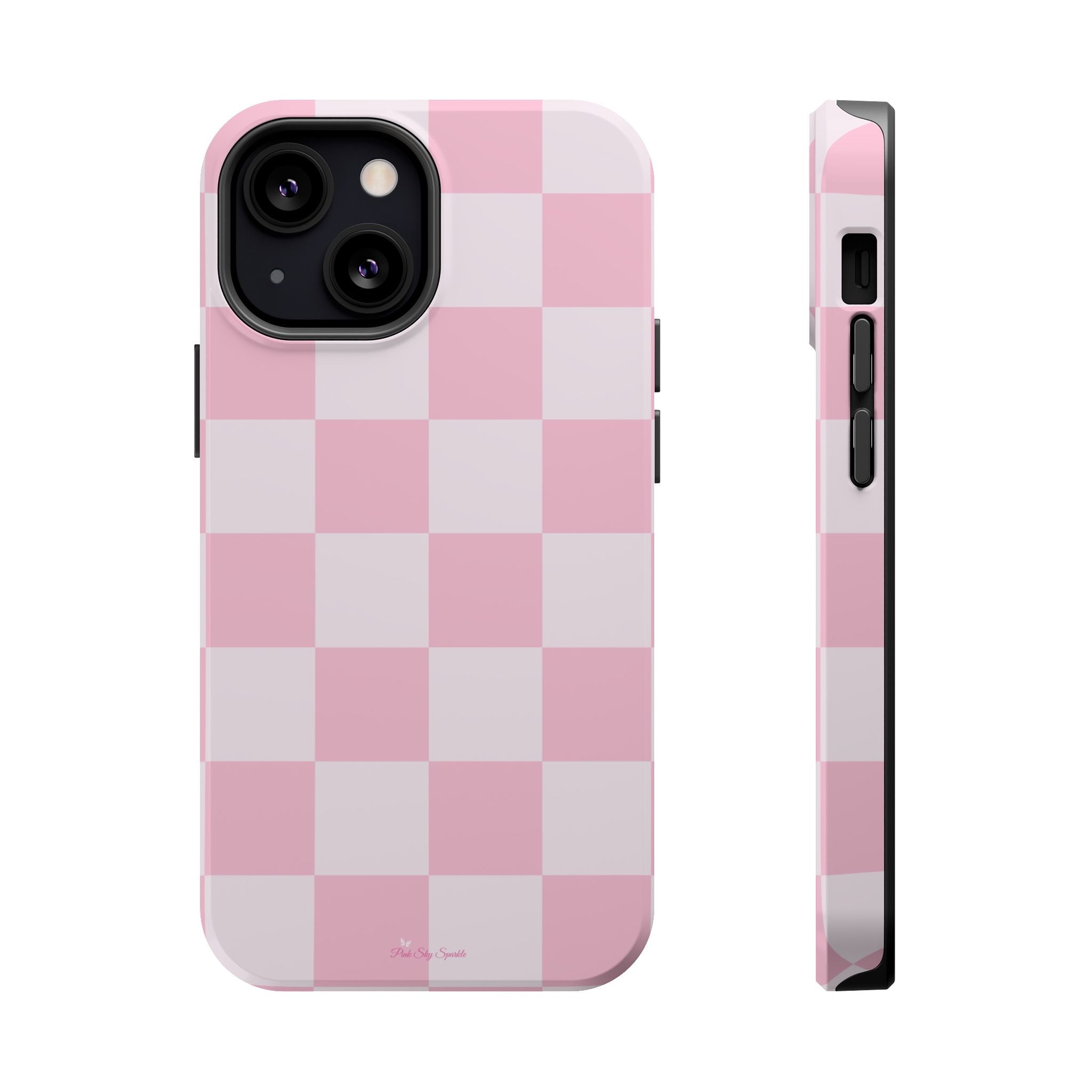 Pink Checkered Magnetic iPhone Case