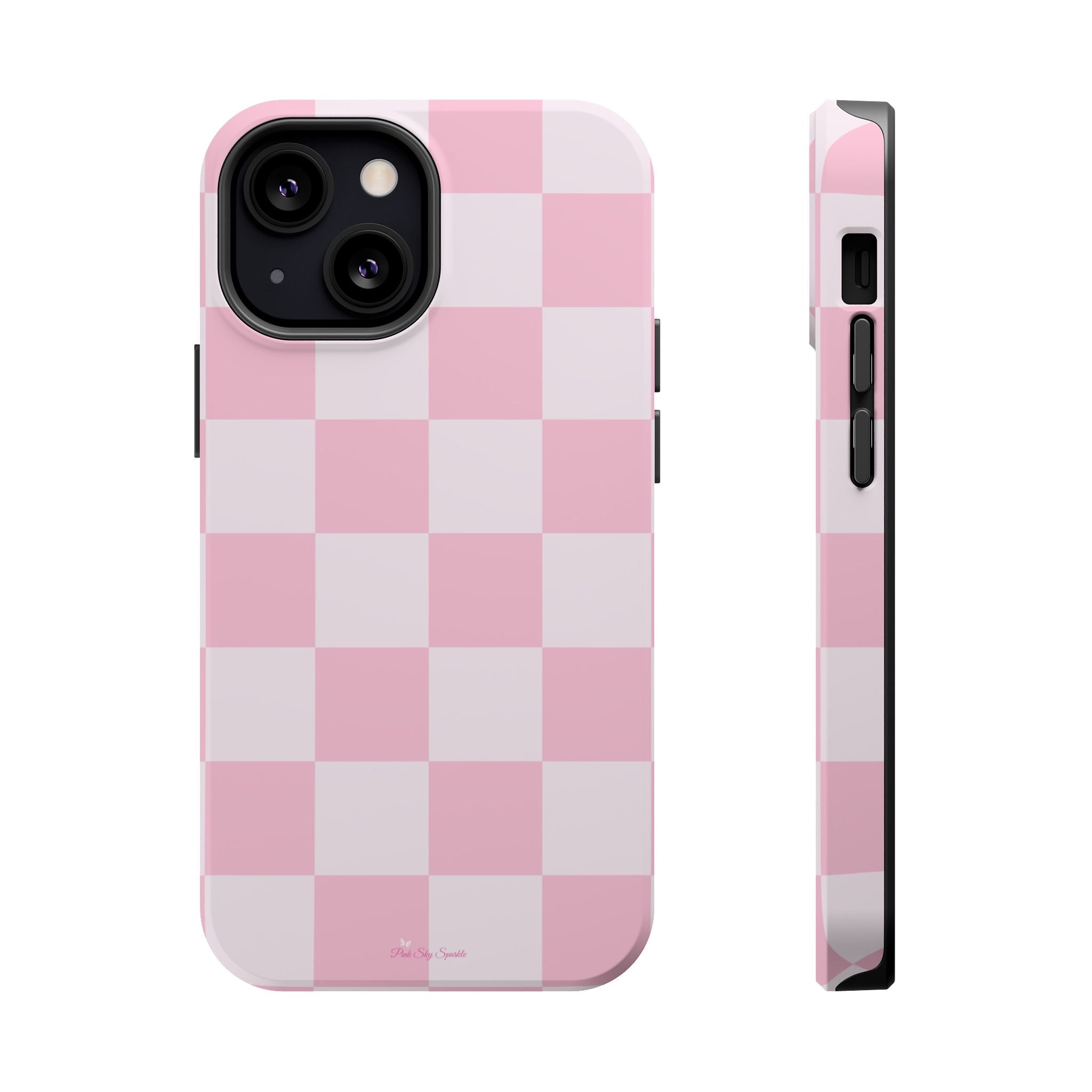 Pink Checkered Magnetic iPhone Case