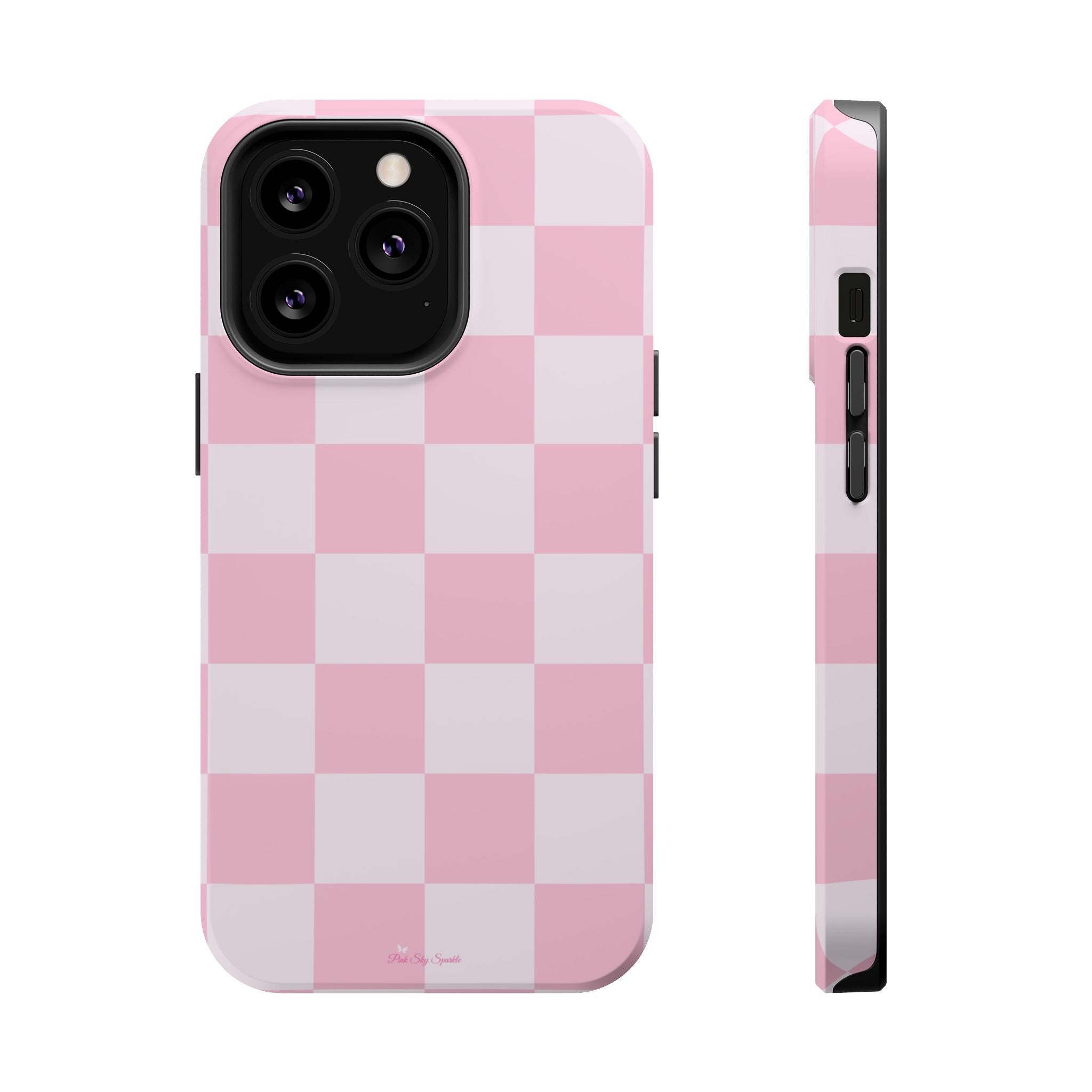 Pink Checkered Magnetic iPhone Case
