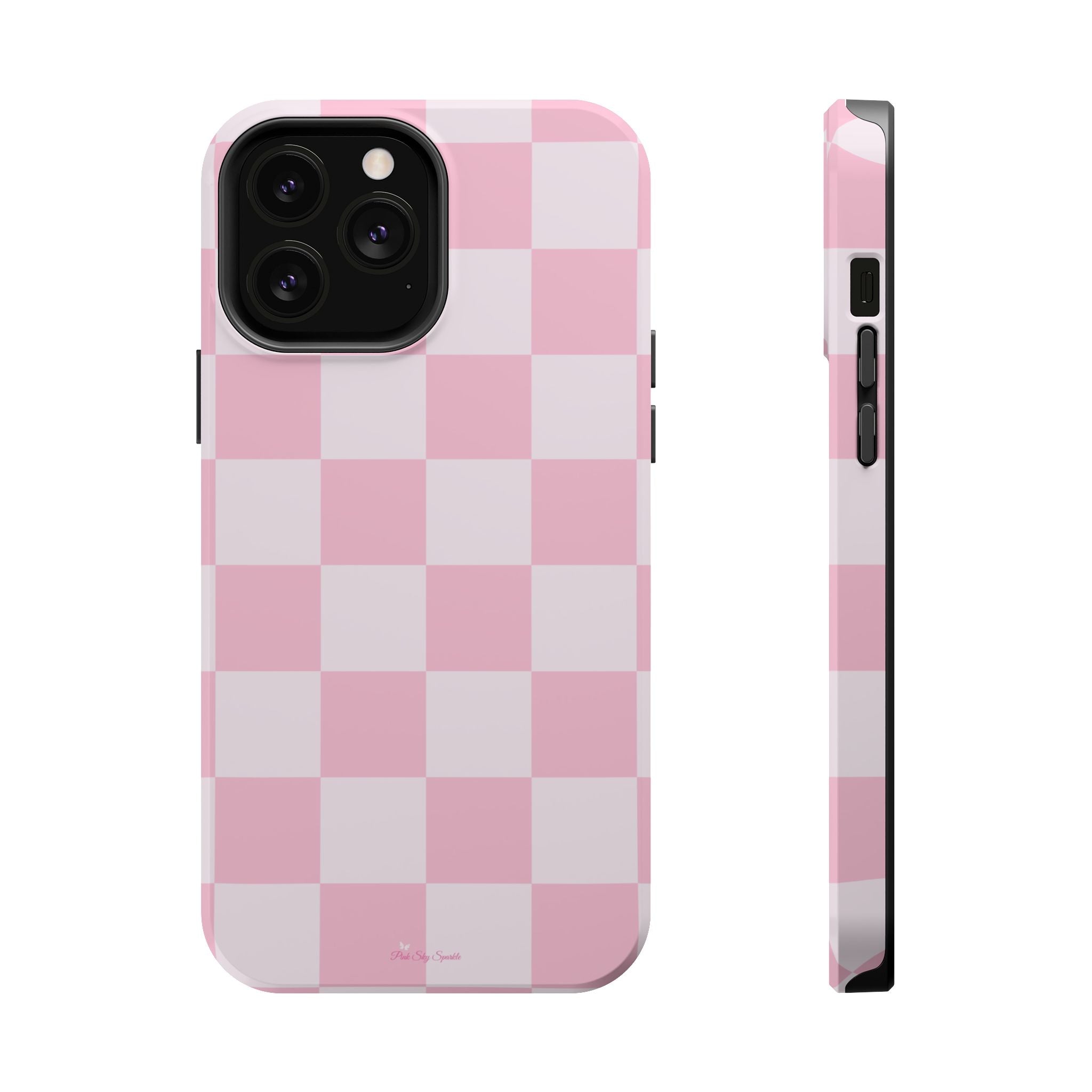 Pink Checkered Magnetic iPhone Case