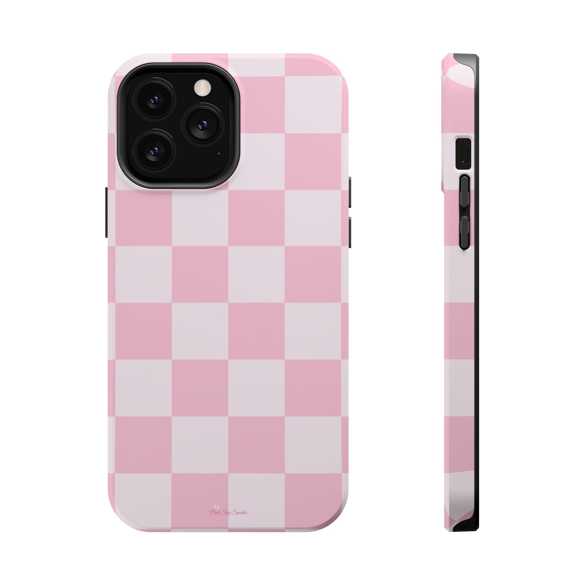 Pink Checkered Magnetic iPhone Case