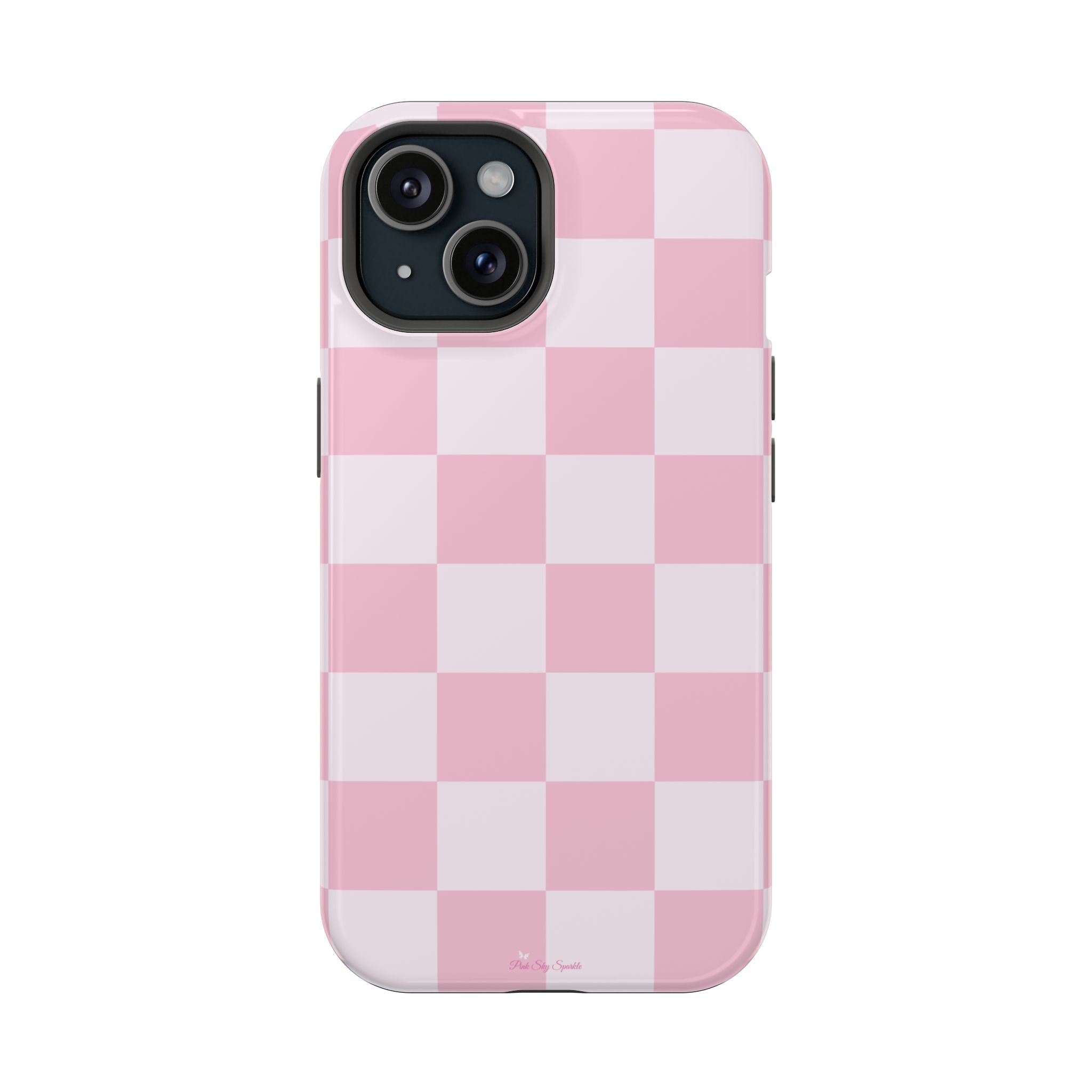 Pink Checkered Magnetic iPhone Case