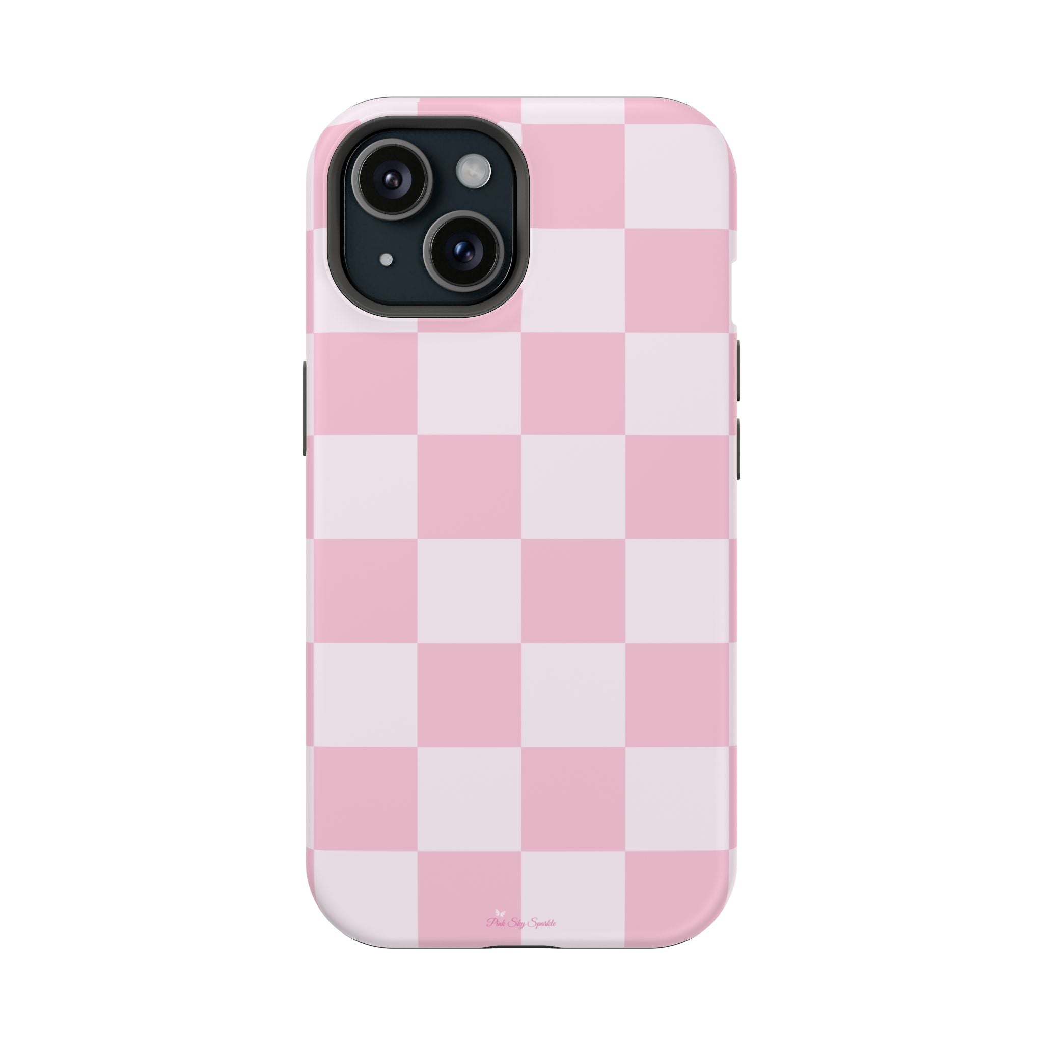 Pink Checkered Magnetic iPhone Case