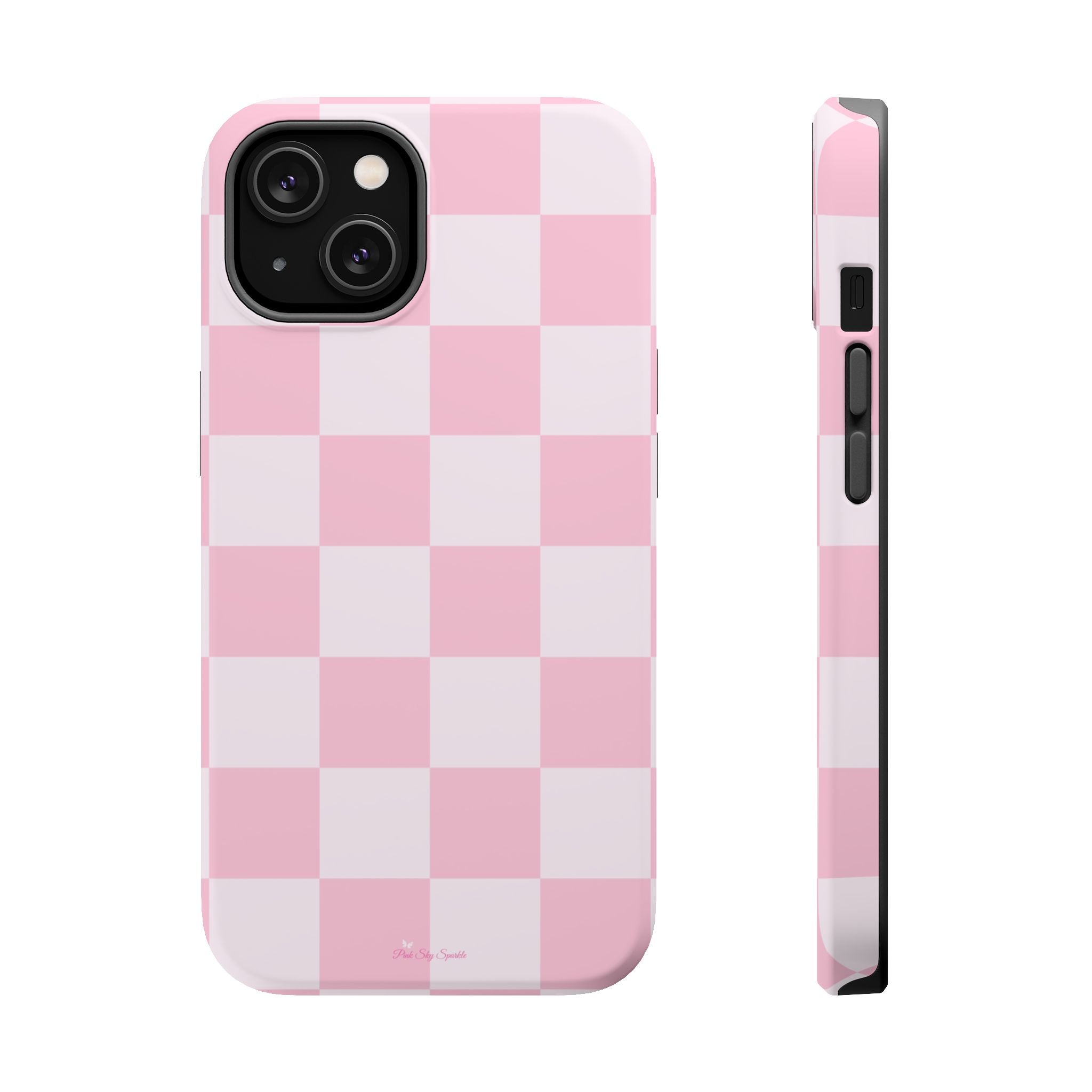 Pink Checkered Magnetic iPhone Case