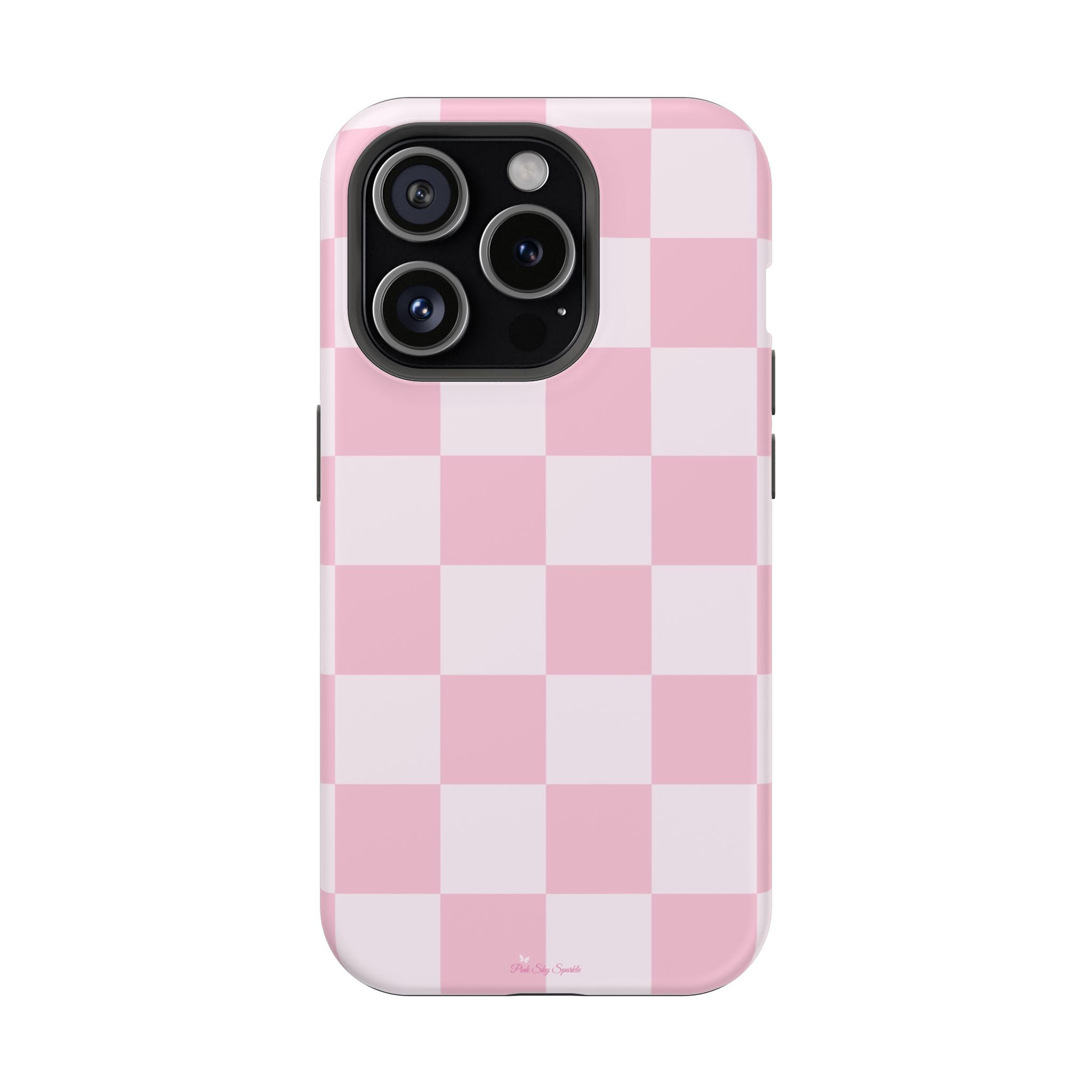 Pink Checkered Magnetic iPhone Case