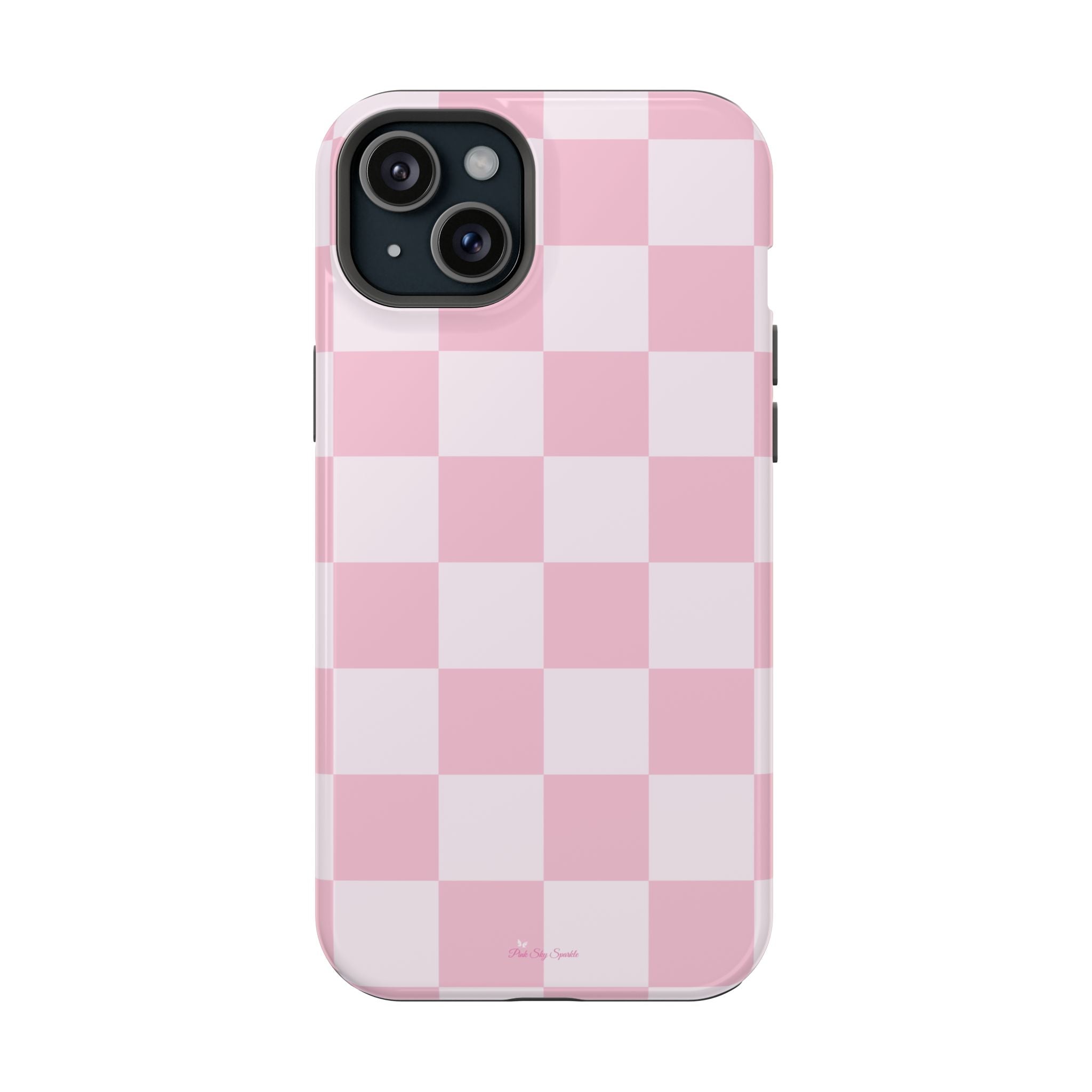 Pink Checkered Magnetic iPhone Case