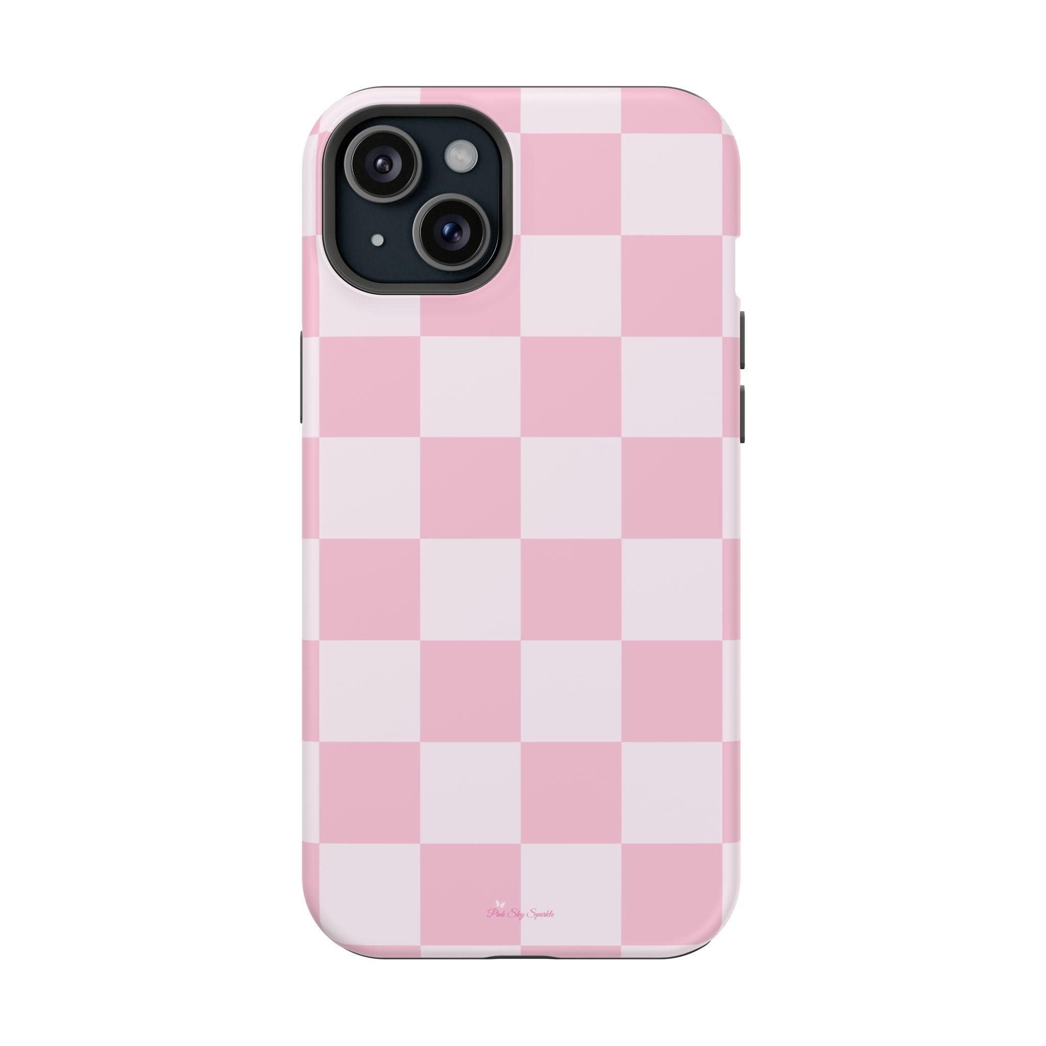 Pink Checkered Magnetic iPhone Case