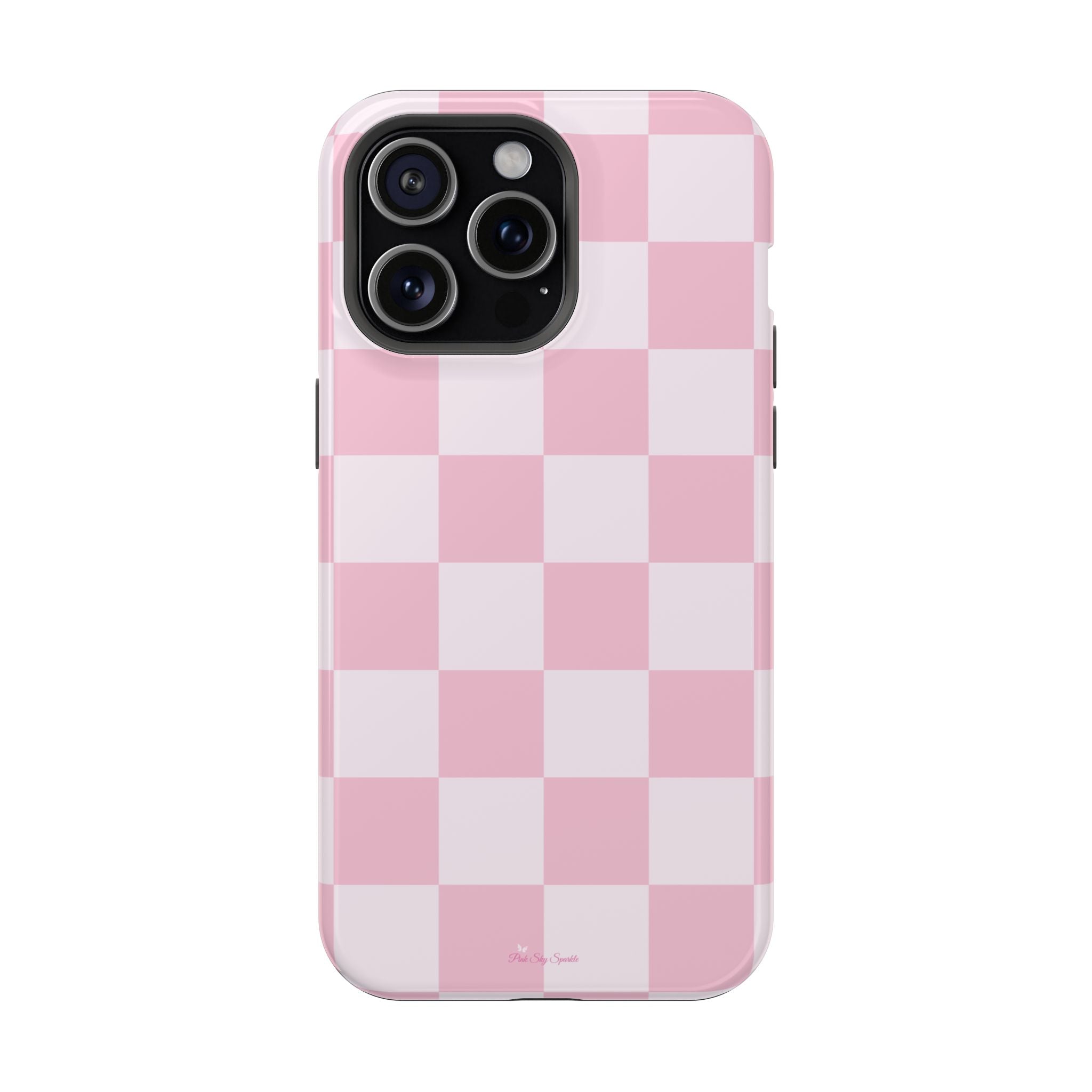 Pink Checkered Magnetic iPhone Case