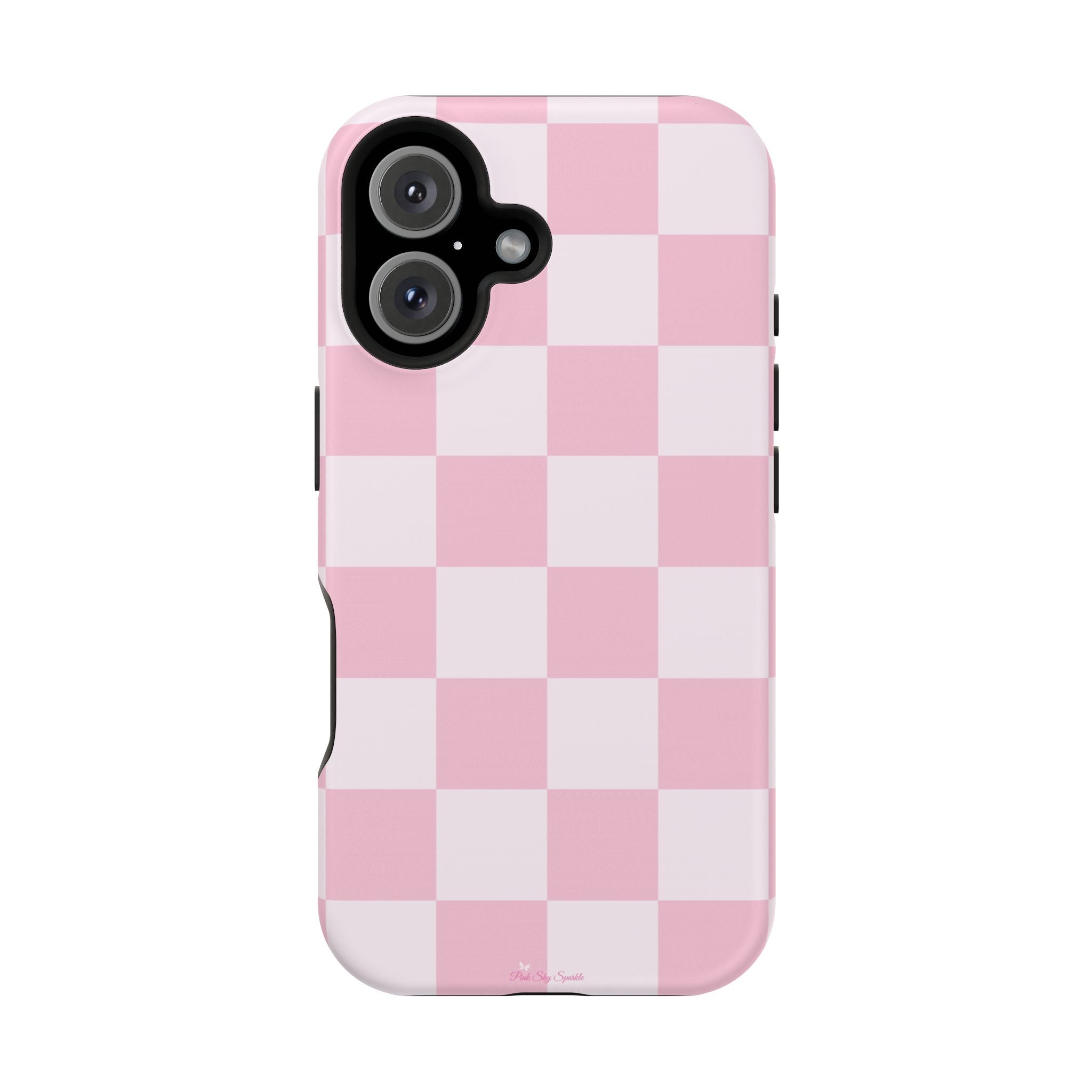 Pink Checkered Magnetic iPhone Case