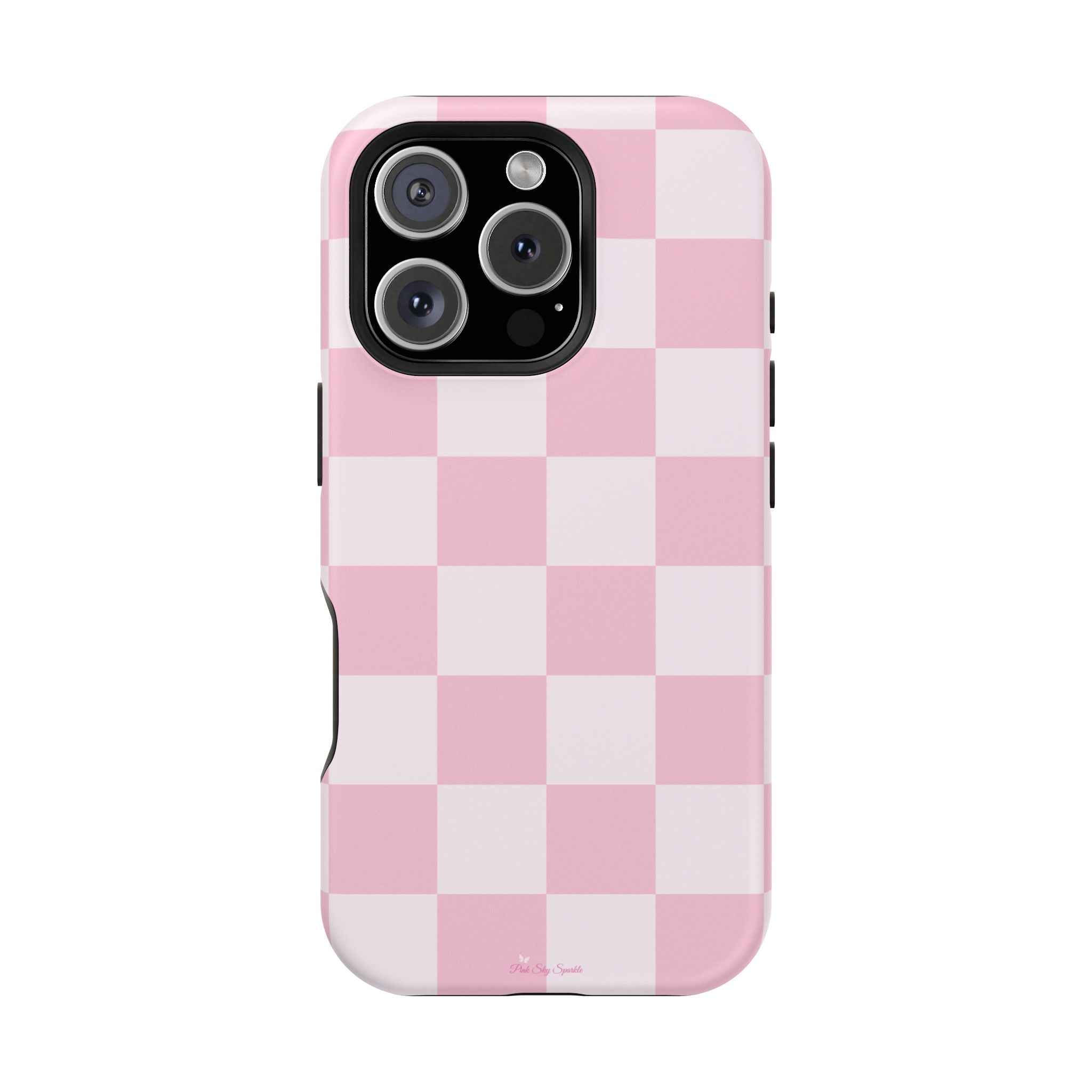 Pink Checkered Magnetic iPhone Case