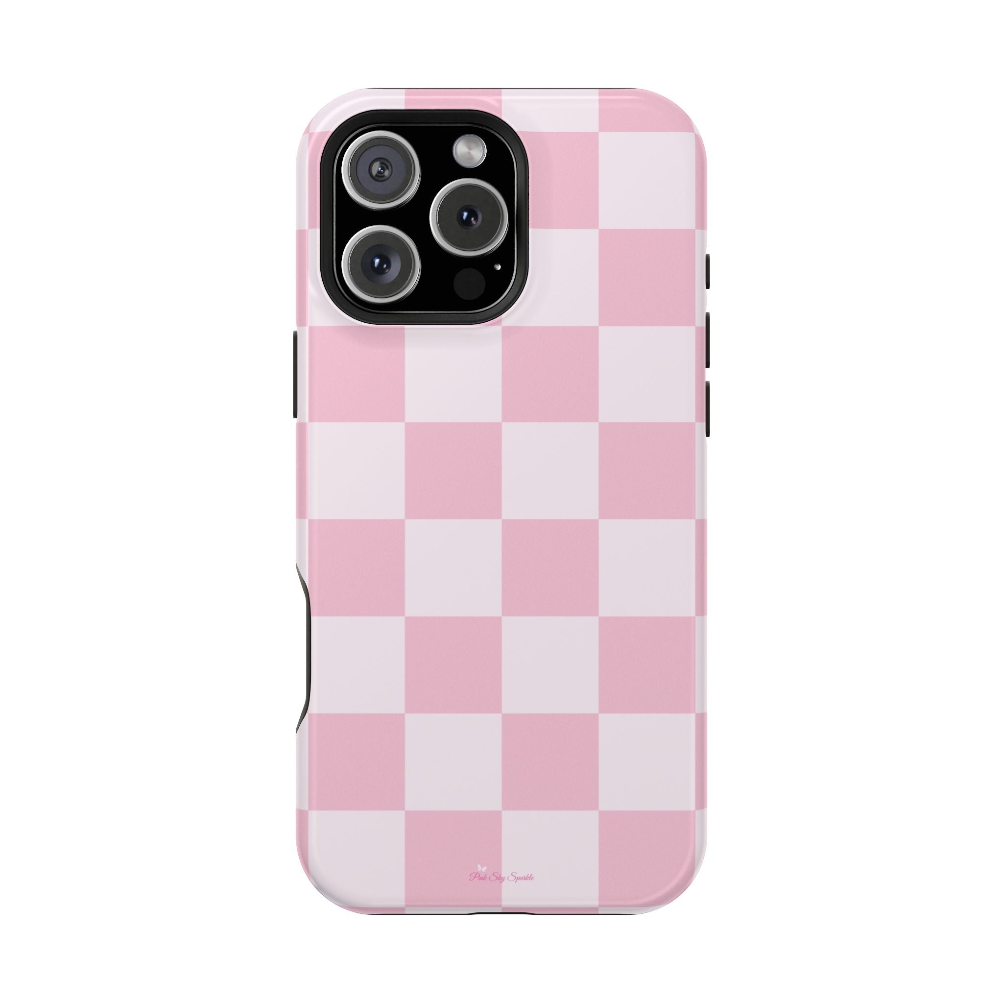Pink Checkered Magnetic iPhone Case