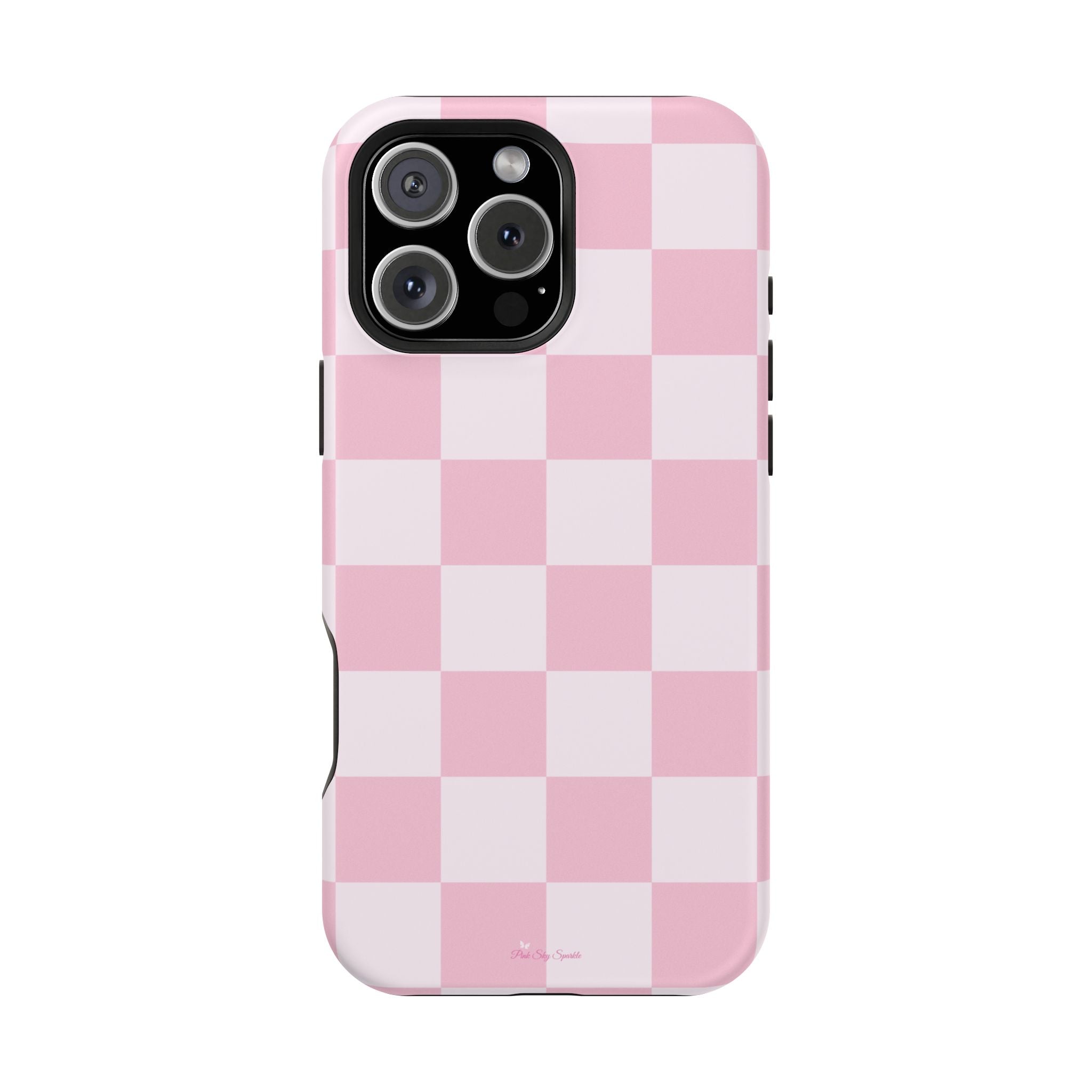 Pink Checkered Magnetic iPhone Case