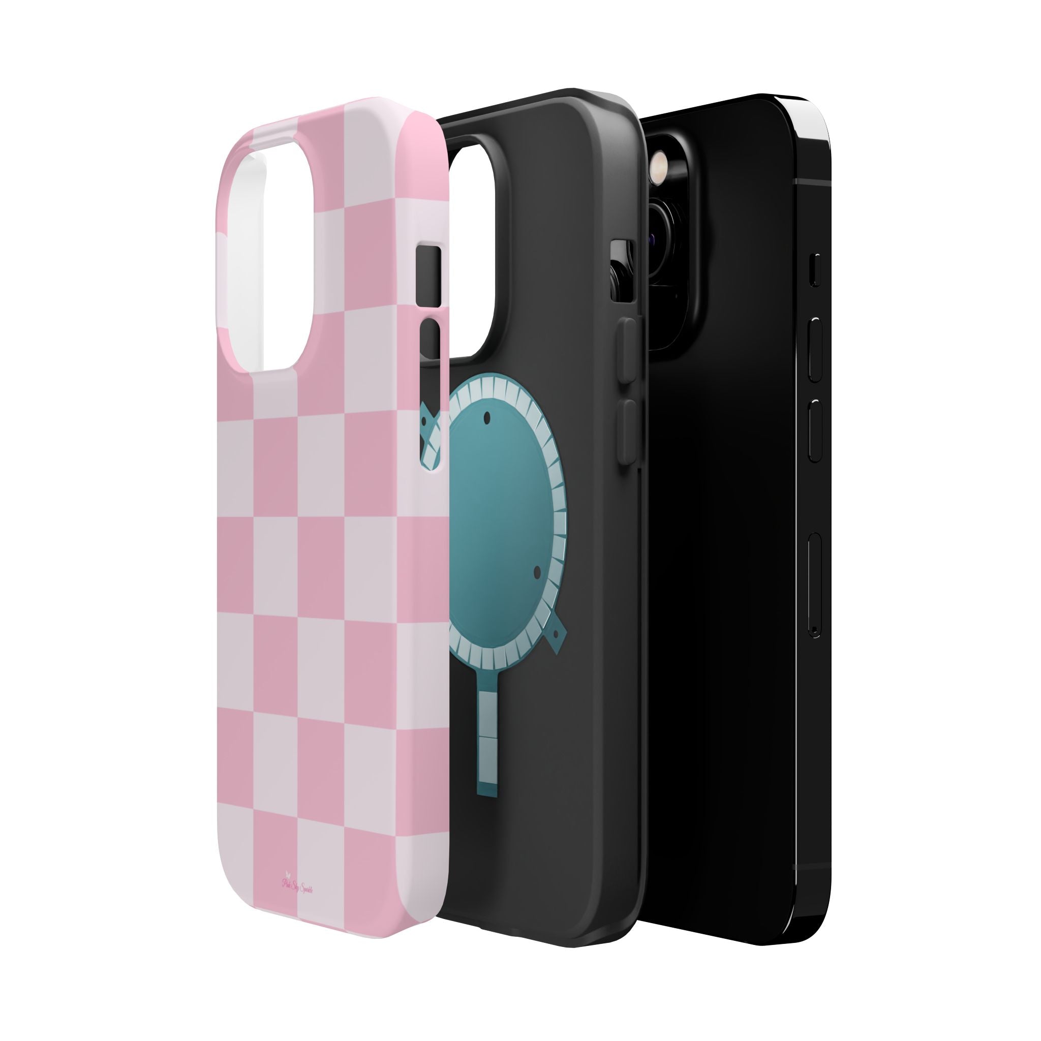 Pink Checkered Magnetic iPhone Case