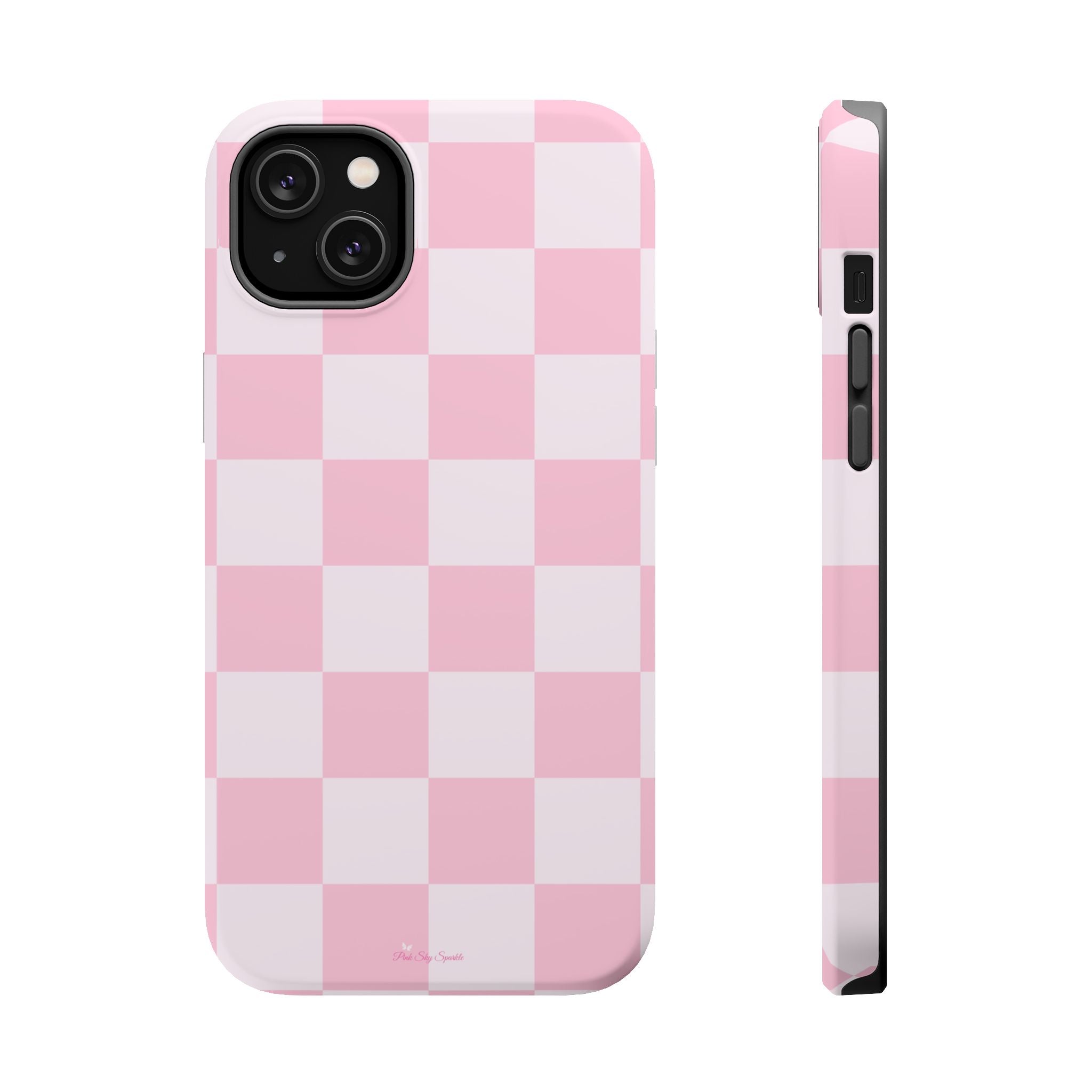Pink Checkered Magnetic iPhone Case