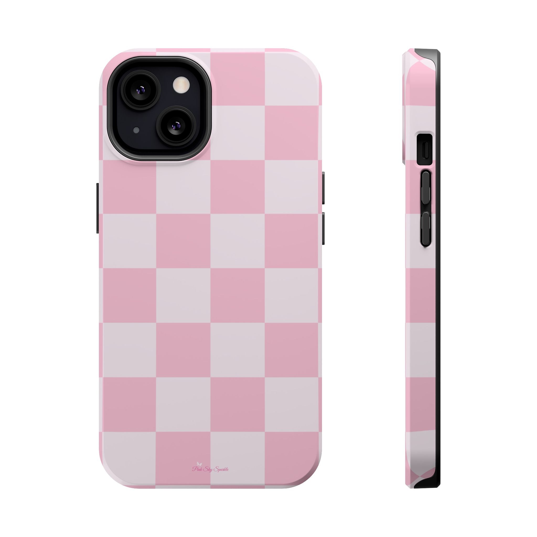 Pink Checkered Magnetic iPhone Case