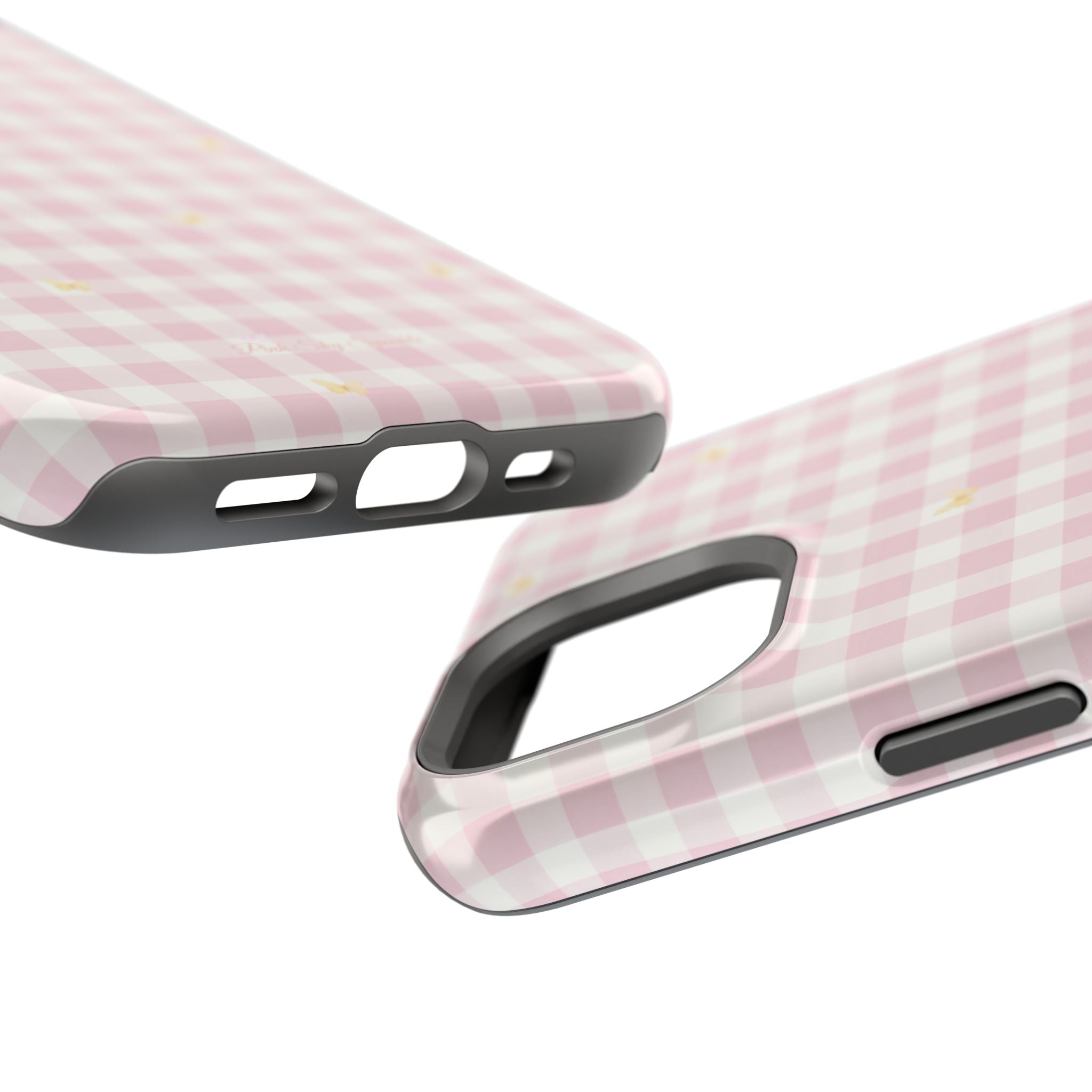 Pink Gingham & Butterflies Magnetic iPhone Case